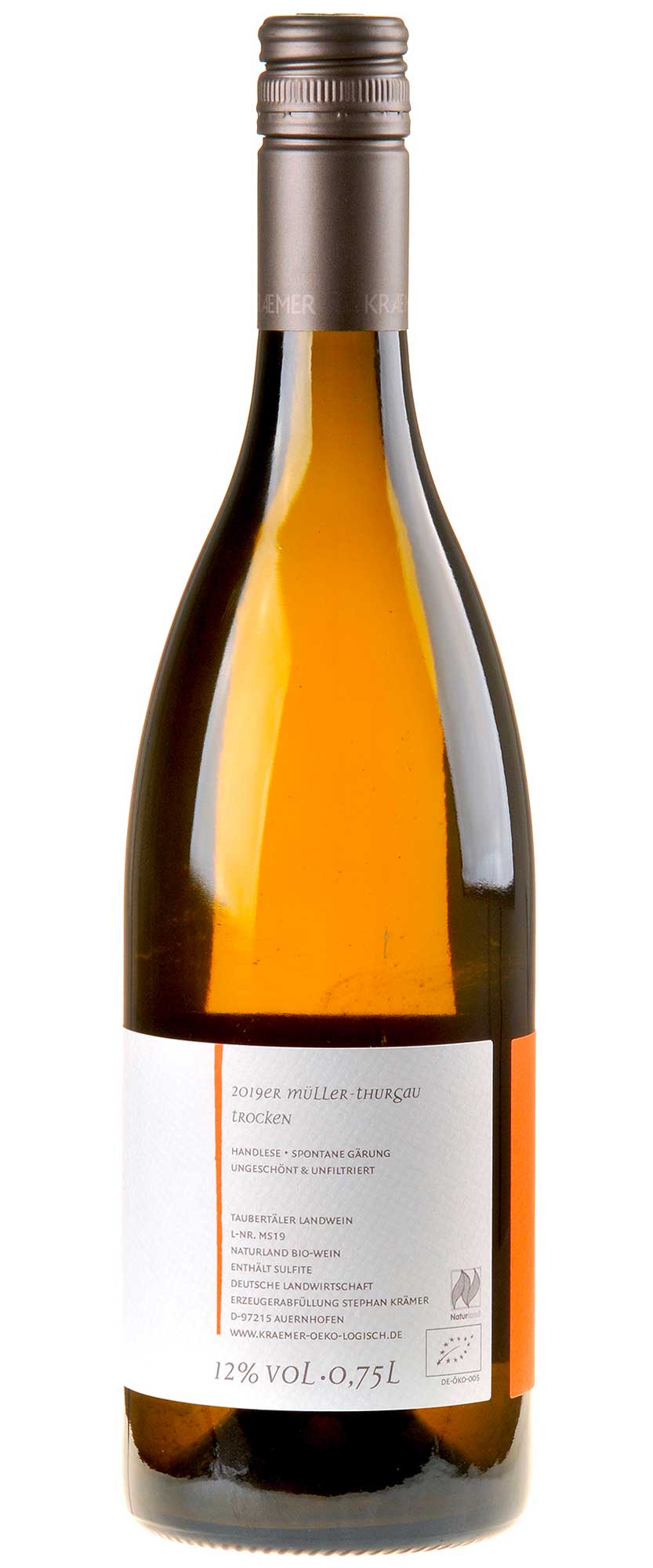 Ökologischer Land- & Weinbau KRAEMER Müller-Thurgau Silex Bio 2019 Rücketikett