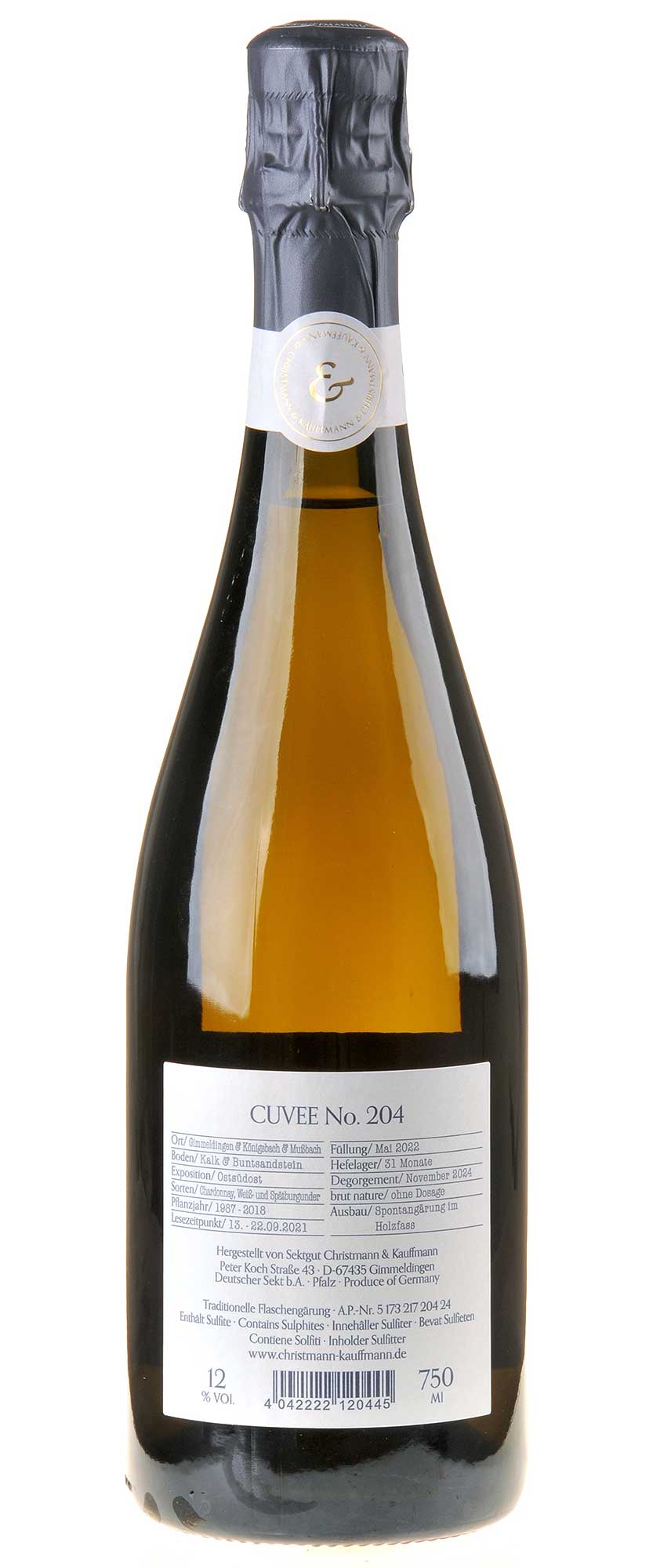Christmann & Kauffmann Cuvée No. 204 Rücketikett