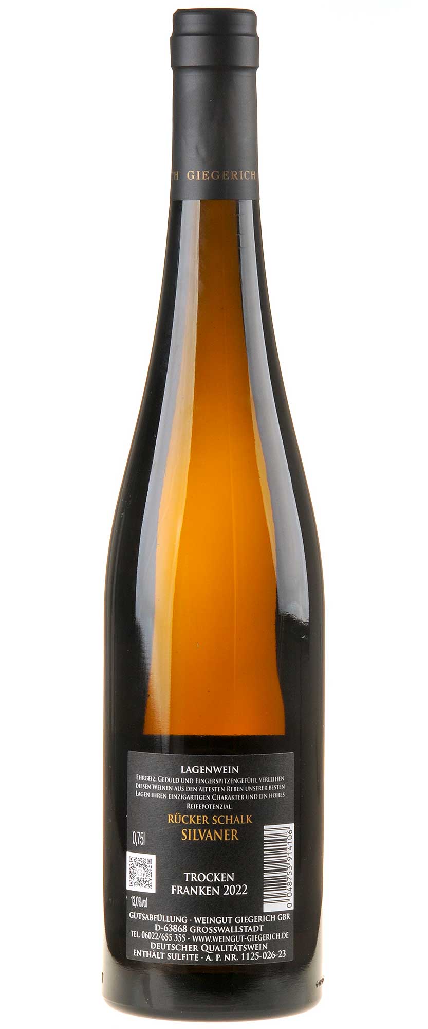 Weingut Giegerich Silvaner Schalk 2022 Rücketikett