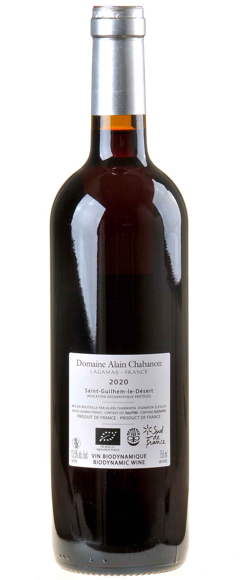Domaine Alain Chabanon Le Petit Merle aux Alouettes Bio 2020 Rücketikett