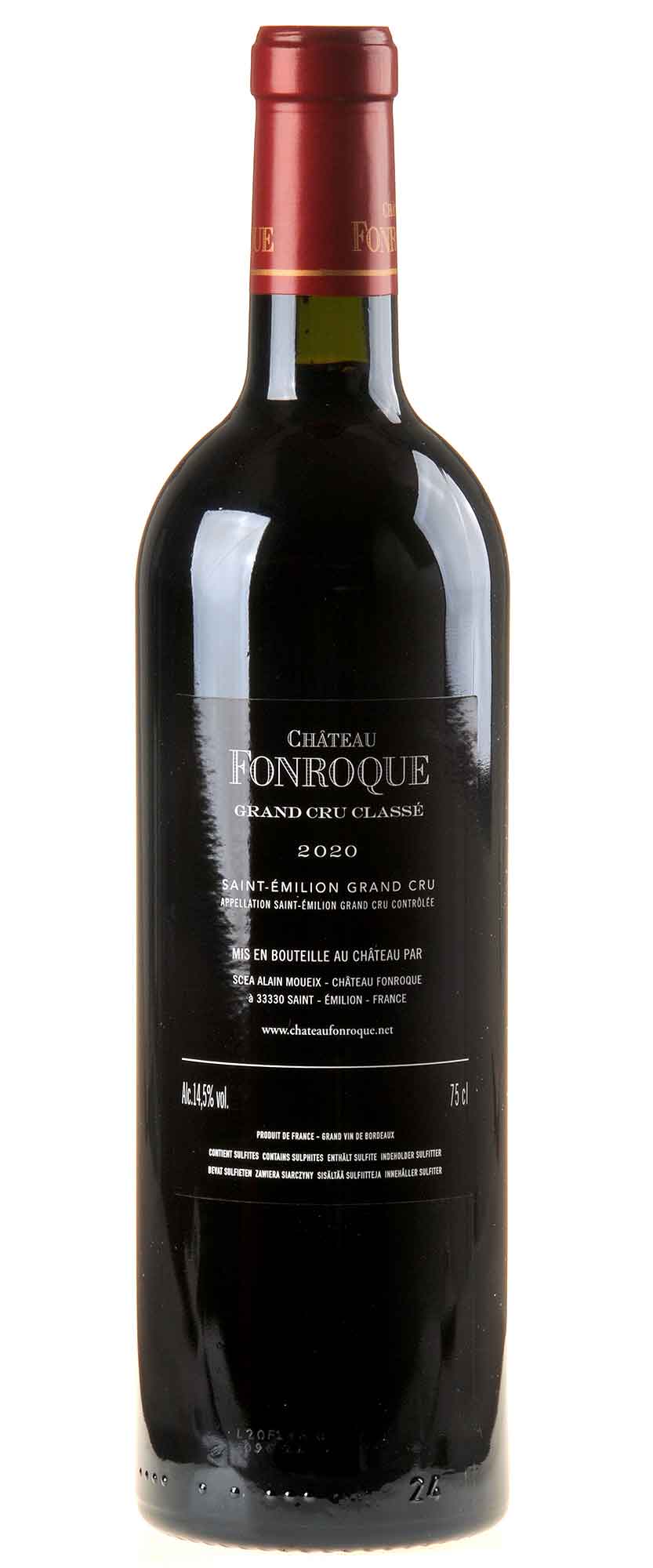 Château Fonroque Saint Émilion 2020 Rücketikett