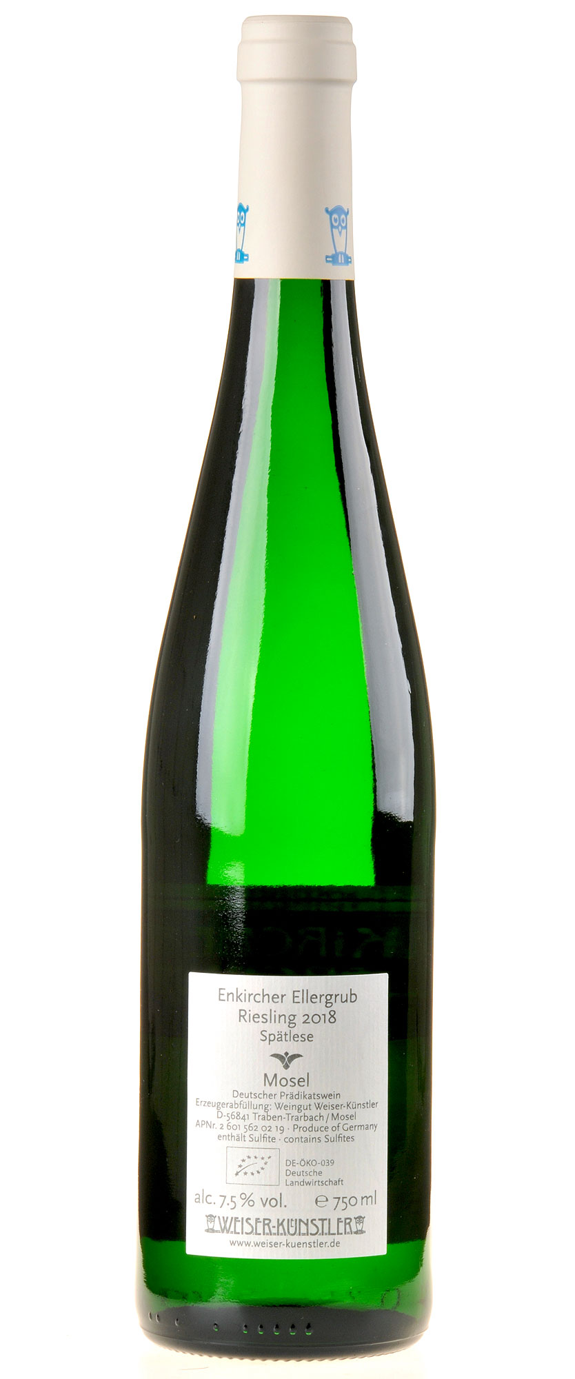 Weiser-Künstler Riesling Enkircher Ellergrub Spätlese Bio 2018 Rücketikett