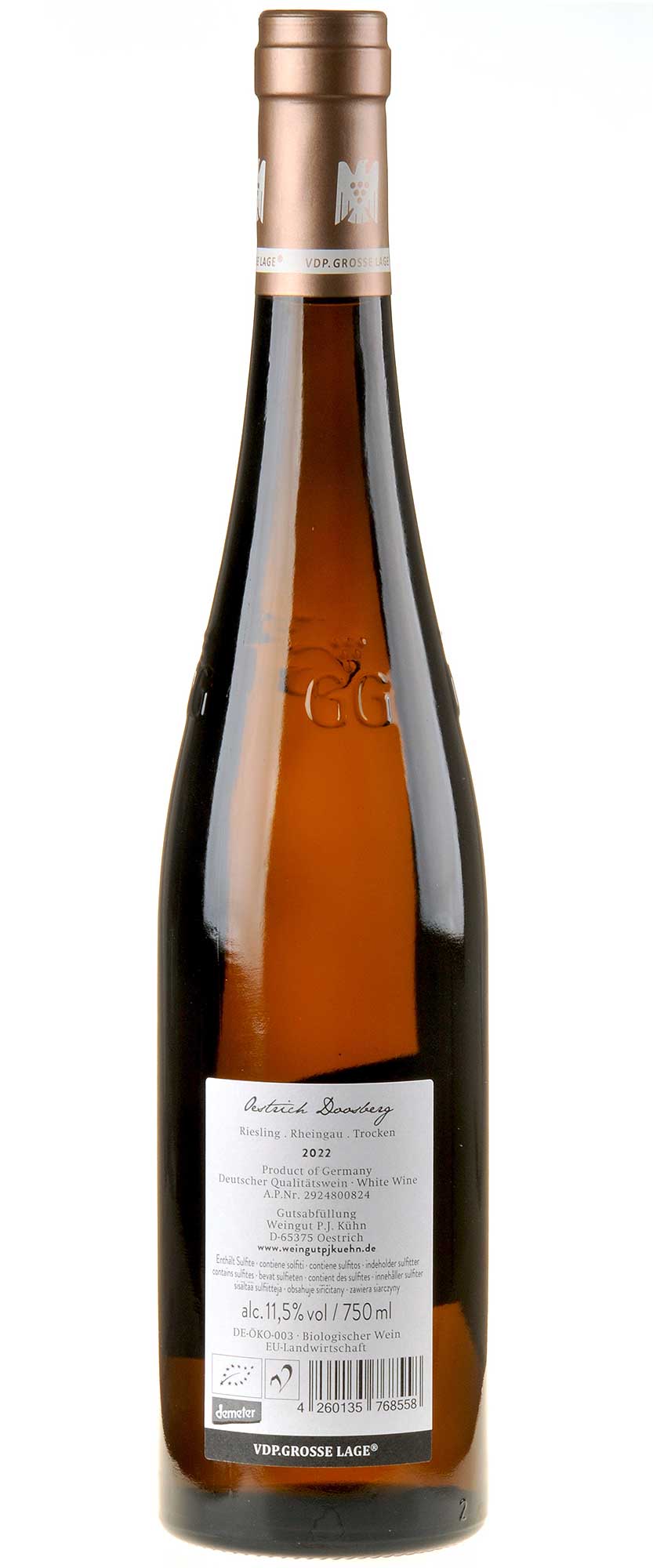 Weingut P.J.Kühn Riesling Doosberg Großes Gewächs 2022 Rücketikett