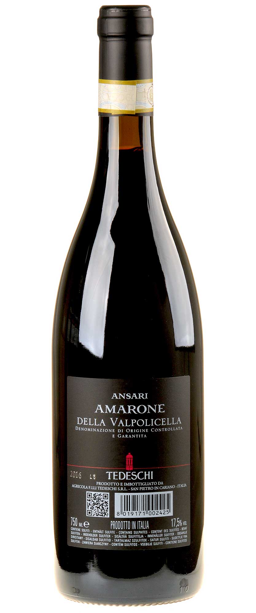 Tedeschi Ansari Amarone della Valpolicella DOCG 2016 Rücketikett
