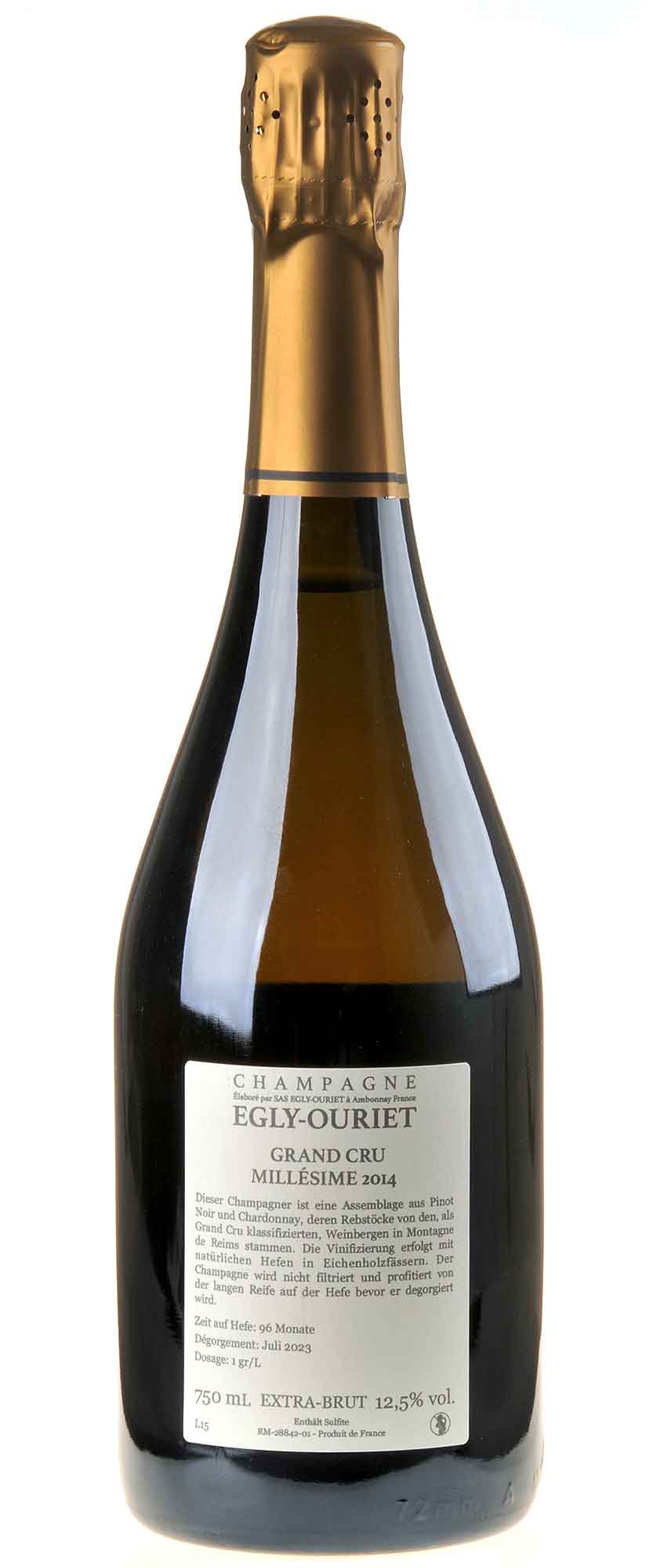 Egly-Ouriet Champagne Grand Cru Brut Millésime 2014 Rücketikett