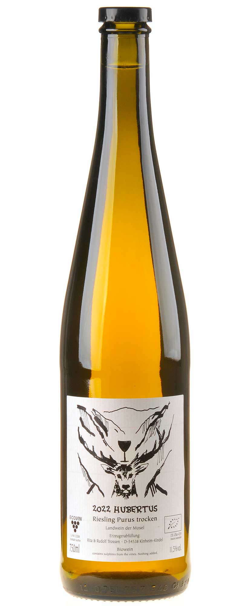 Rita & Rudolf Trossen Hubertus Purus Riesling trocken Bio 2022