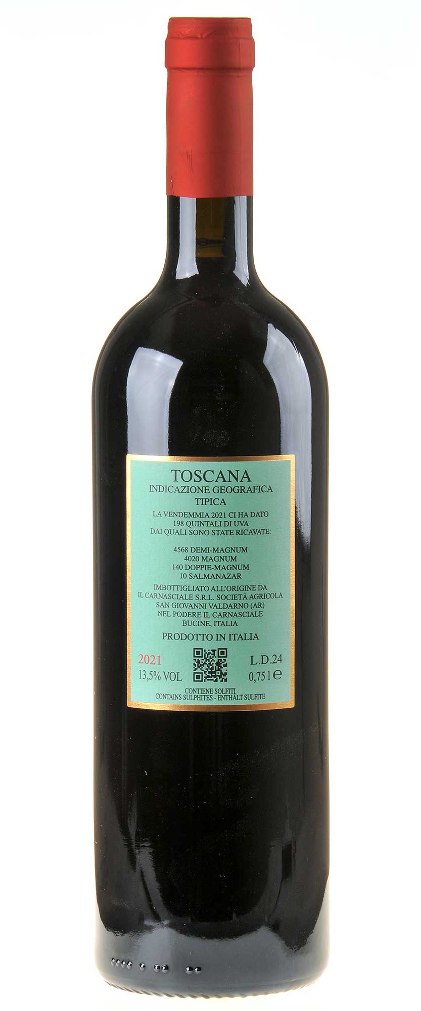 Podere Il Carnasciale Il Caberlot Sommelleria 2021 Rücketikett