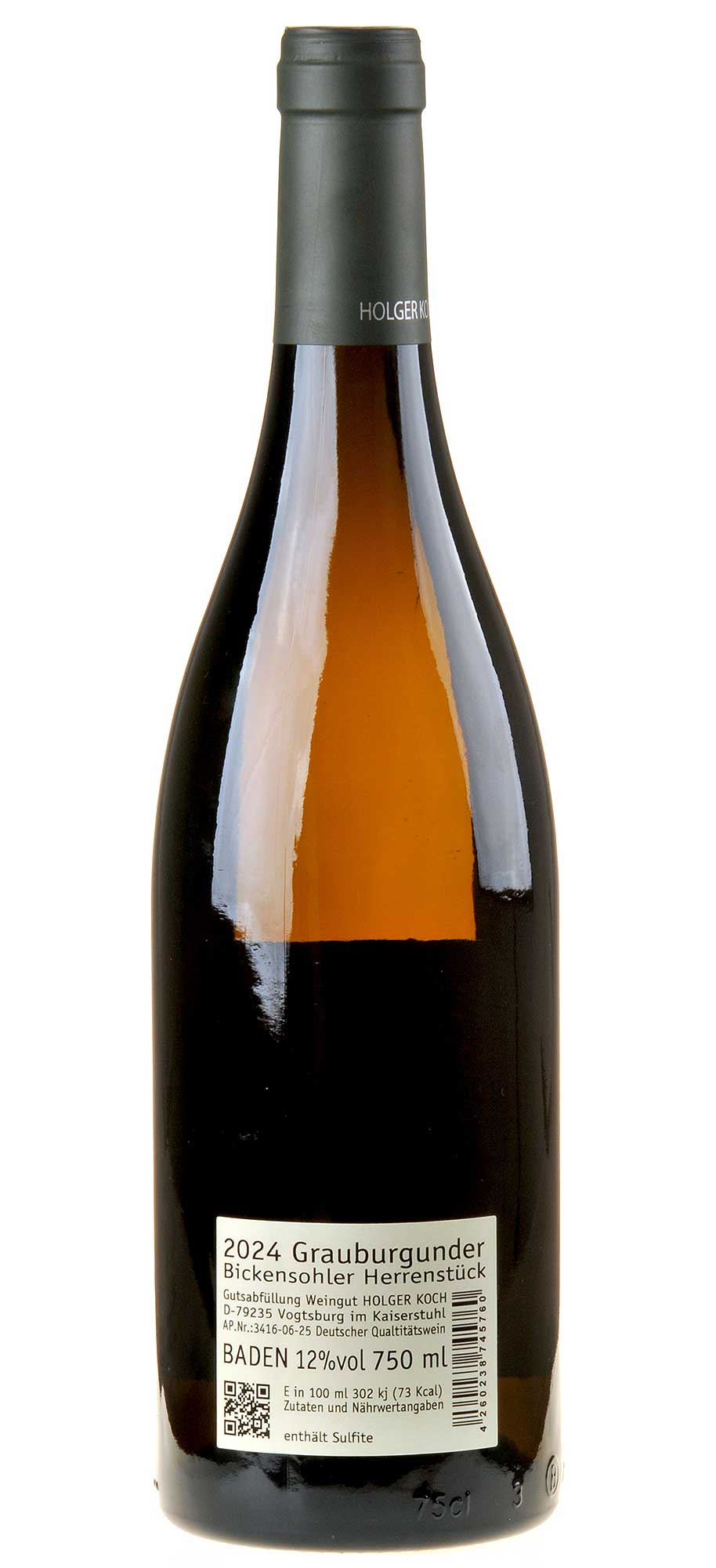 Holger Koch Grauburgunder Herrenstück 2024 Rücketikett