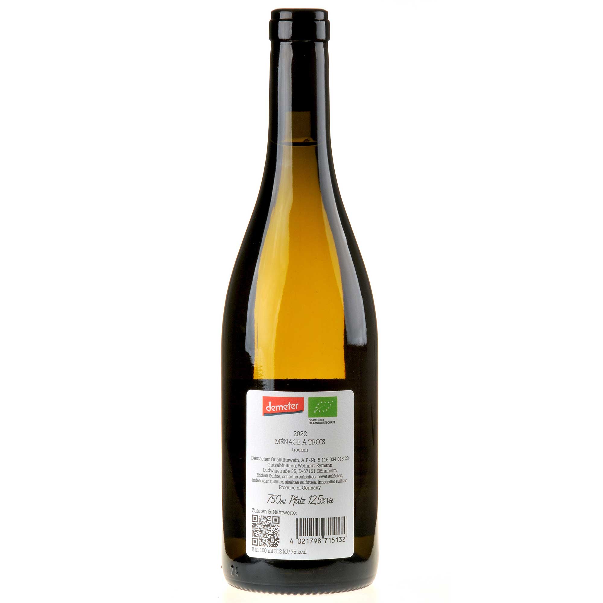 Weingut Eymann Ménage à trois Toreye Bio Rücketikett