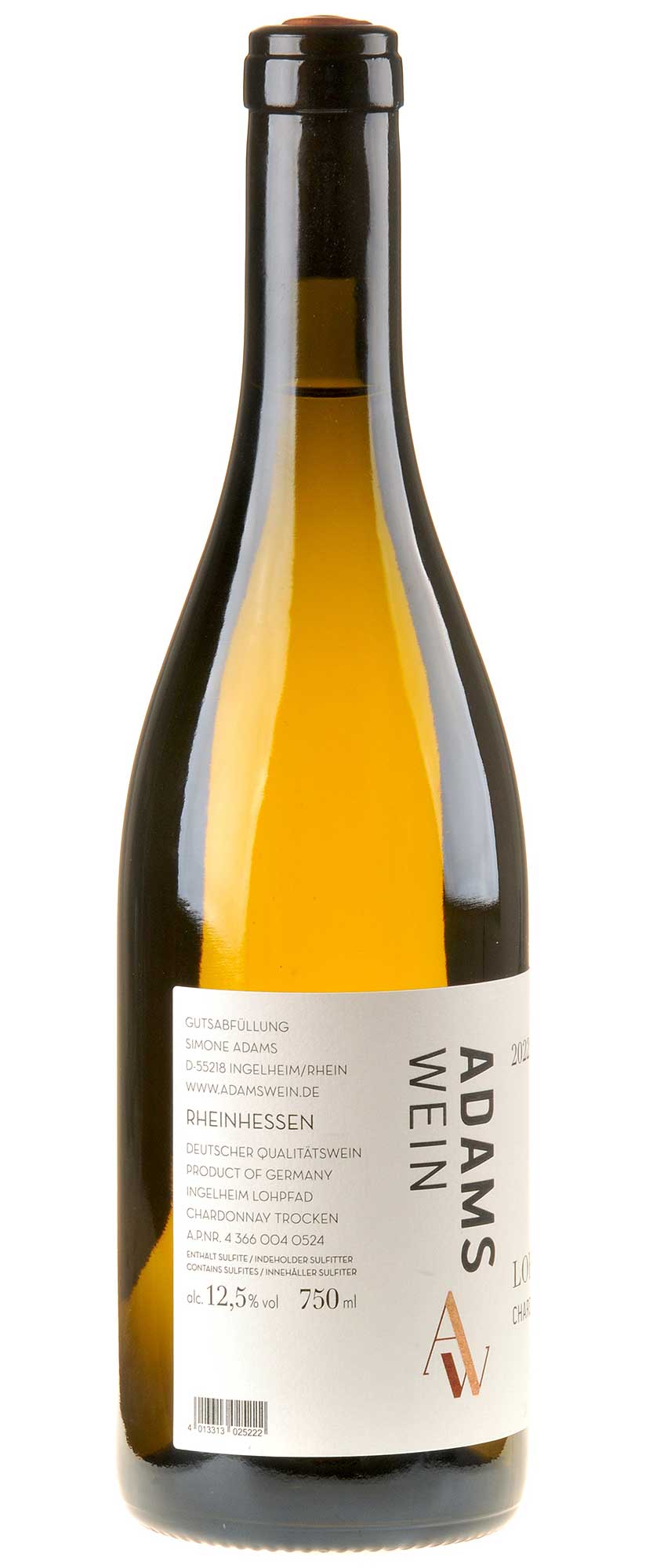 AdamsWein Chardonnay Lohpfad 2022 Rücketikett