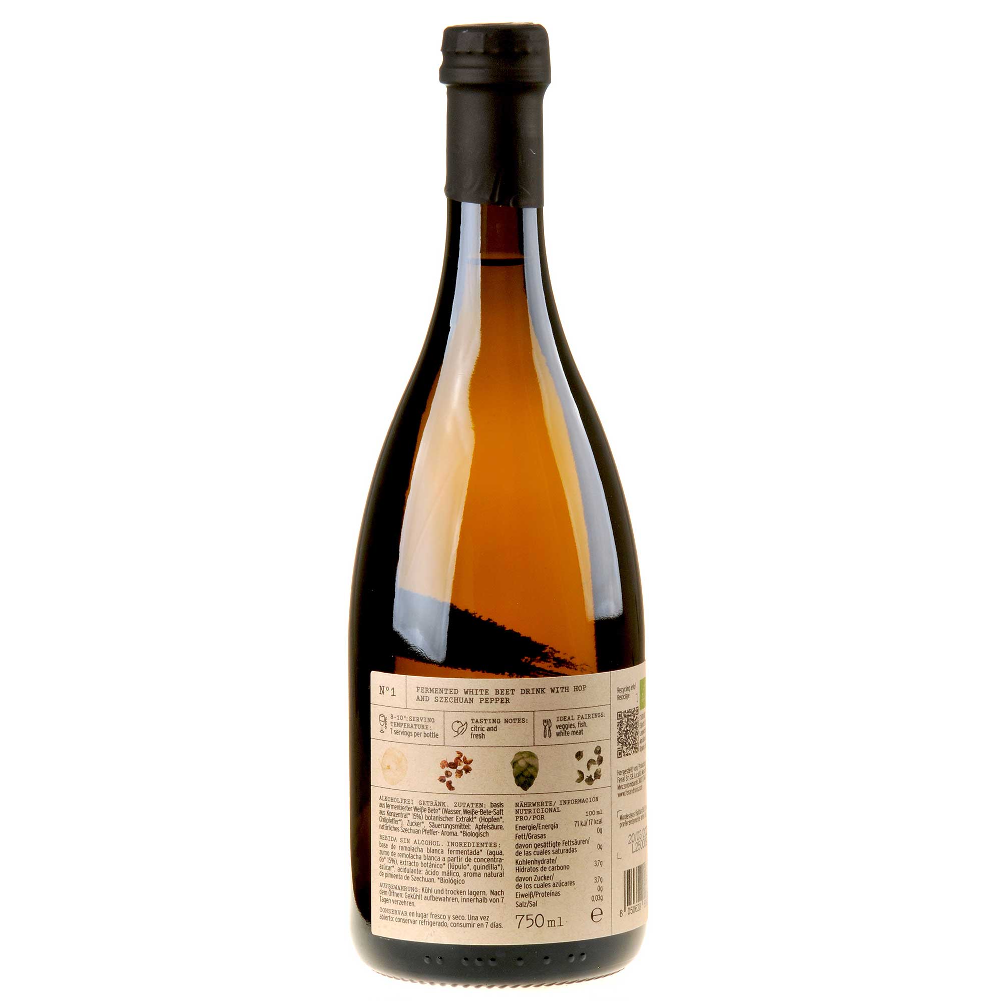 Feral Drinks Feral Nr. 1 White: White Beet, Szechuan Pfeffer, Hop Seitenetikett