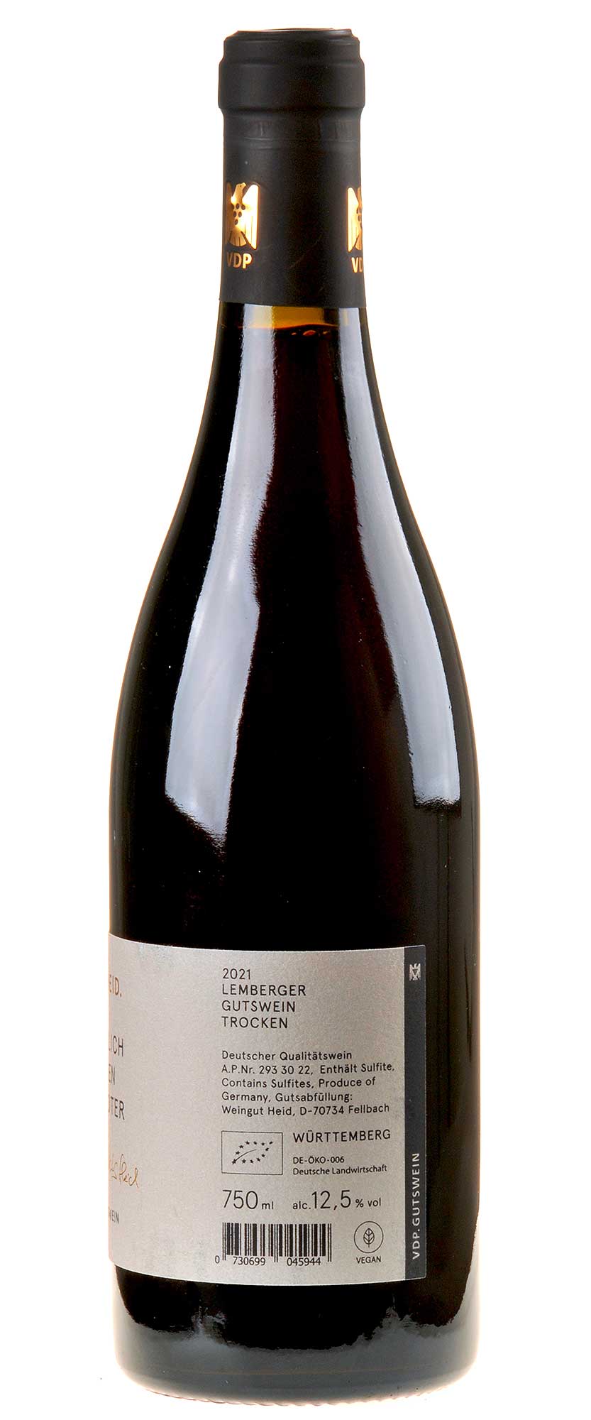 Weingut Heid Lemberger Bio 2021 Rücketikett