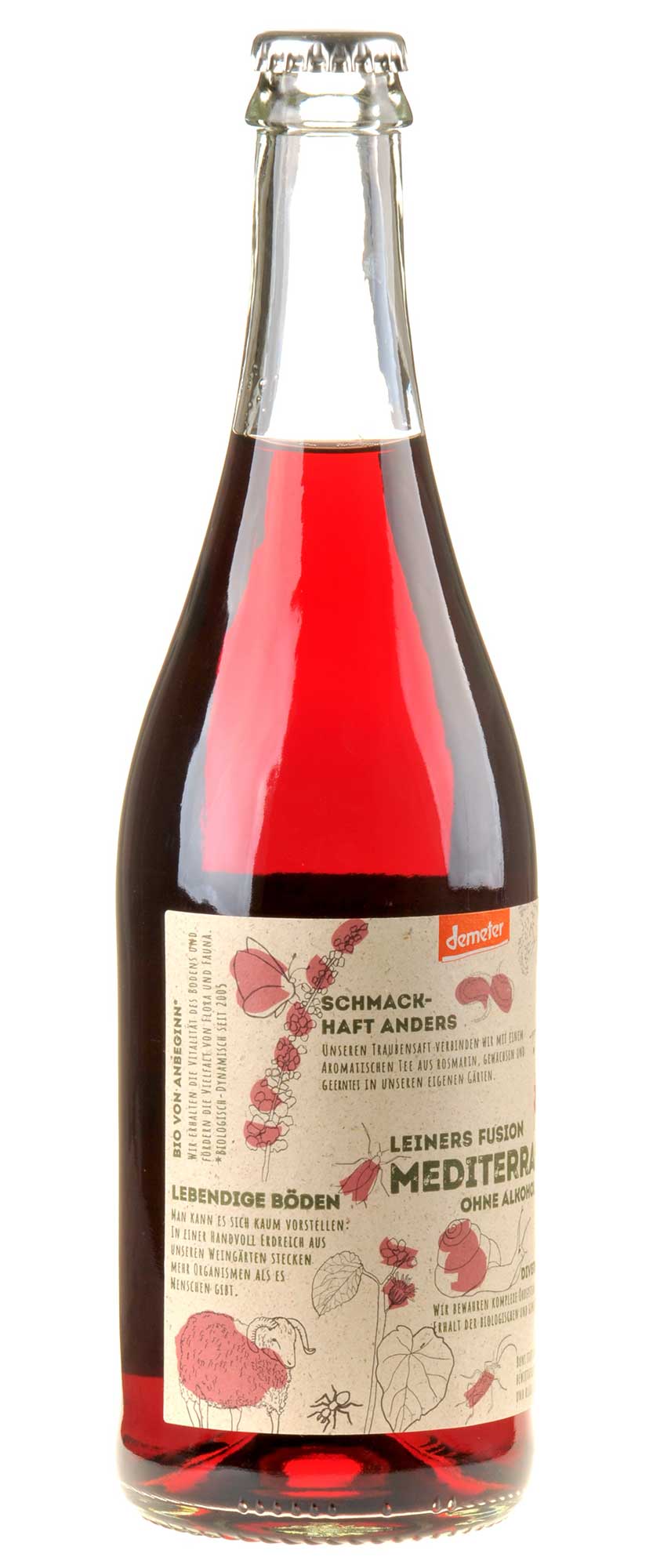 Weingut Leiner Fusion rot Mediterran alkoholfrei BIo links