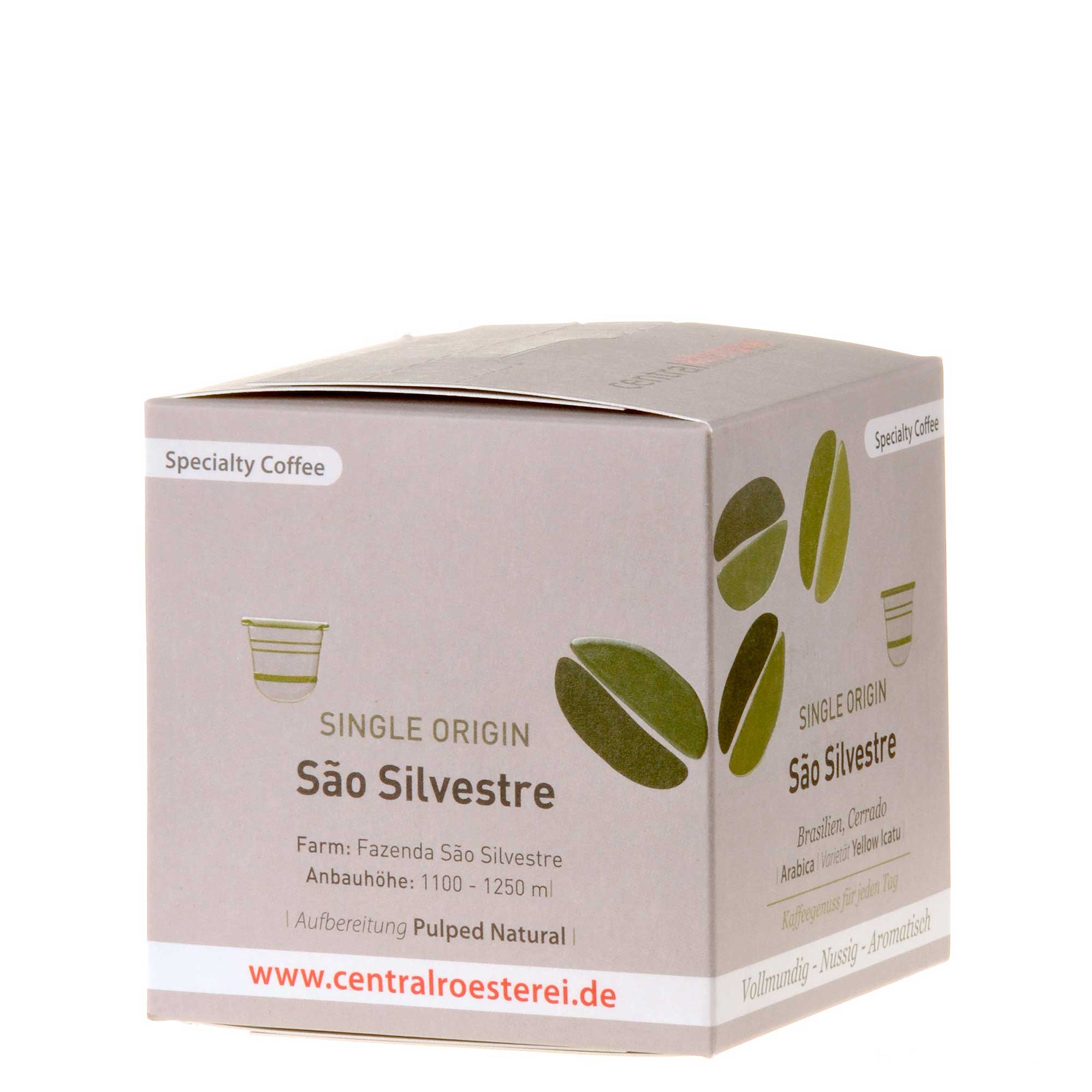 CentralRösterei Kaffeekapseln Sao Silvestre links