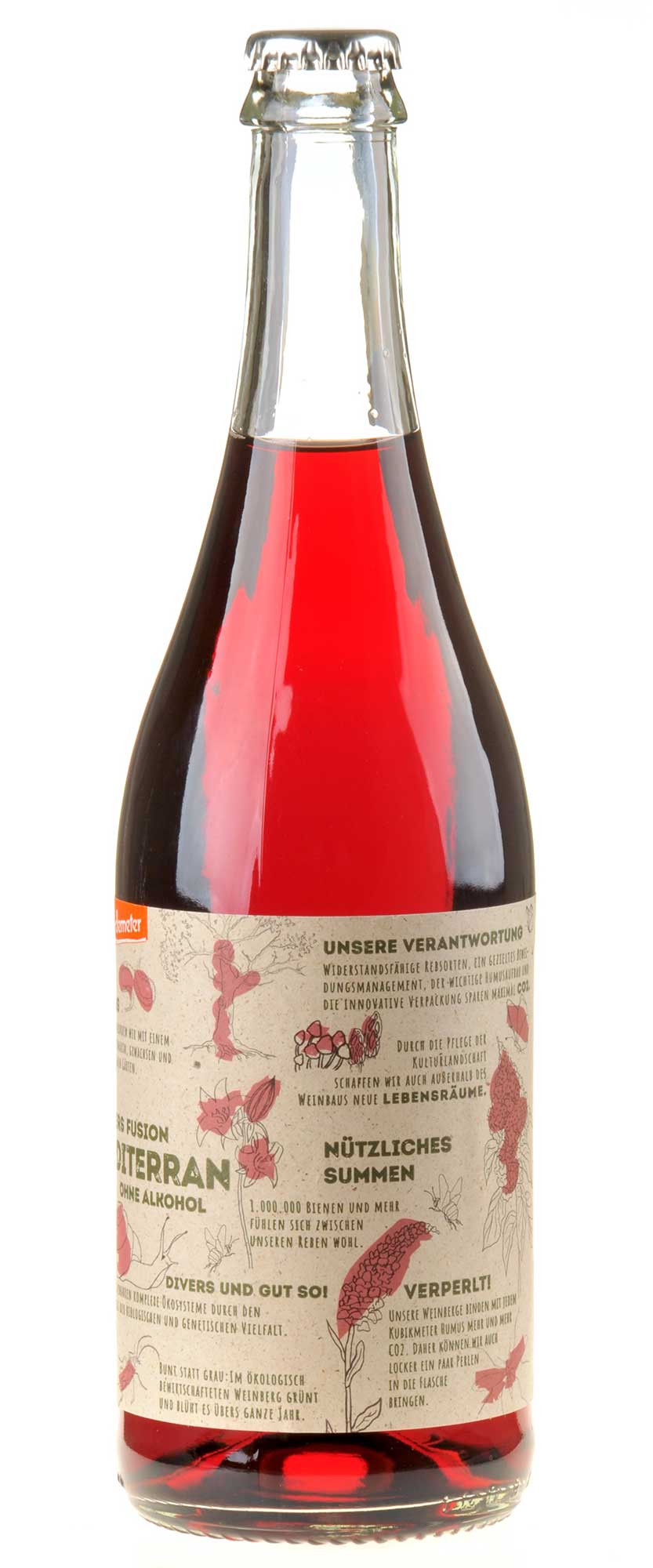 Weingut Leiner Fusion rot Mediterran alkoholfrei BIo rechts