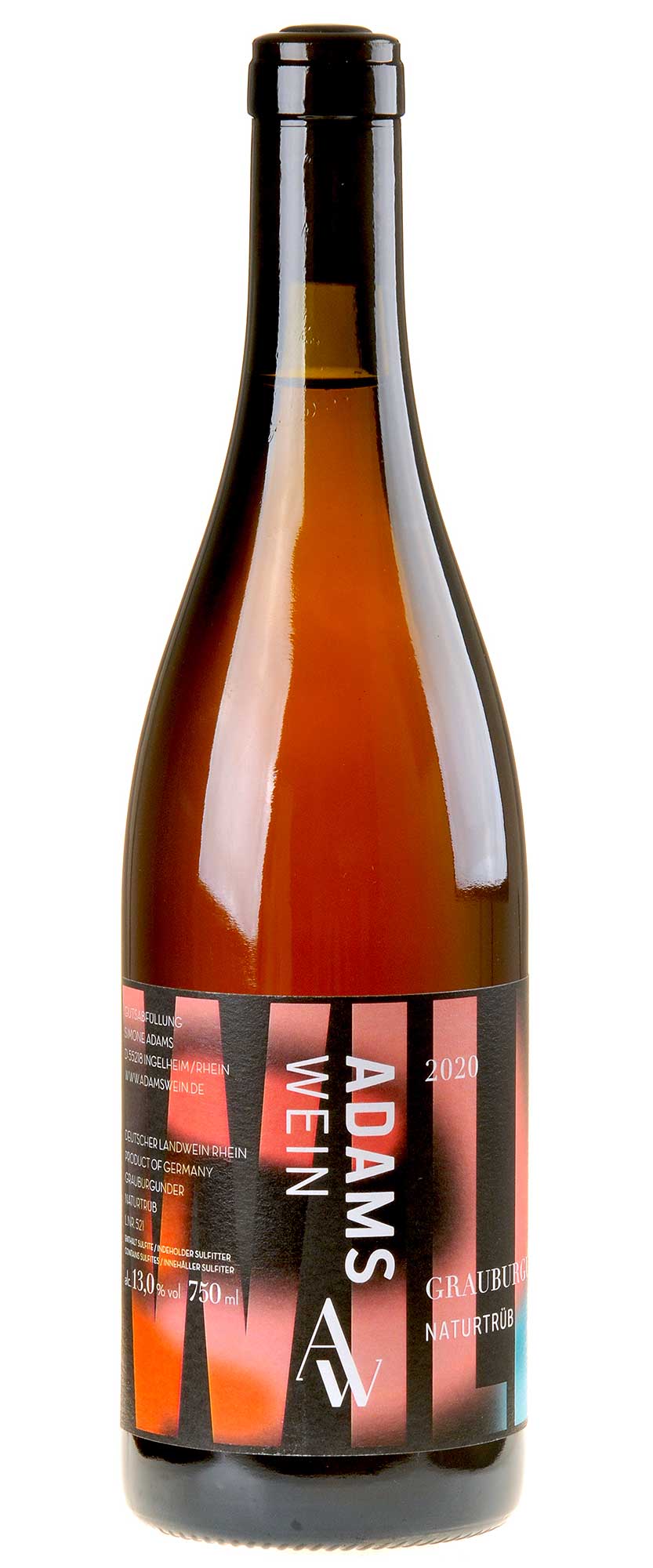 AdamsWein Grauburgunder NATURTRÜB 2020 Seitenetikett