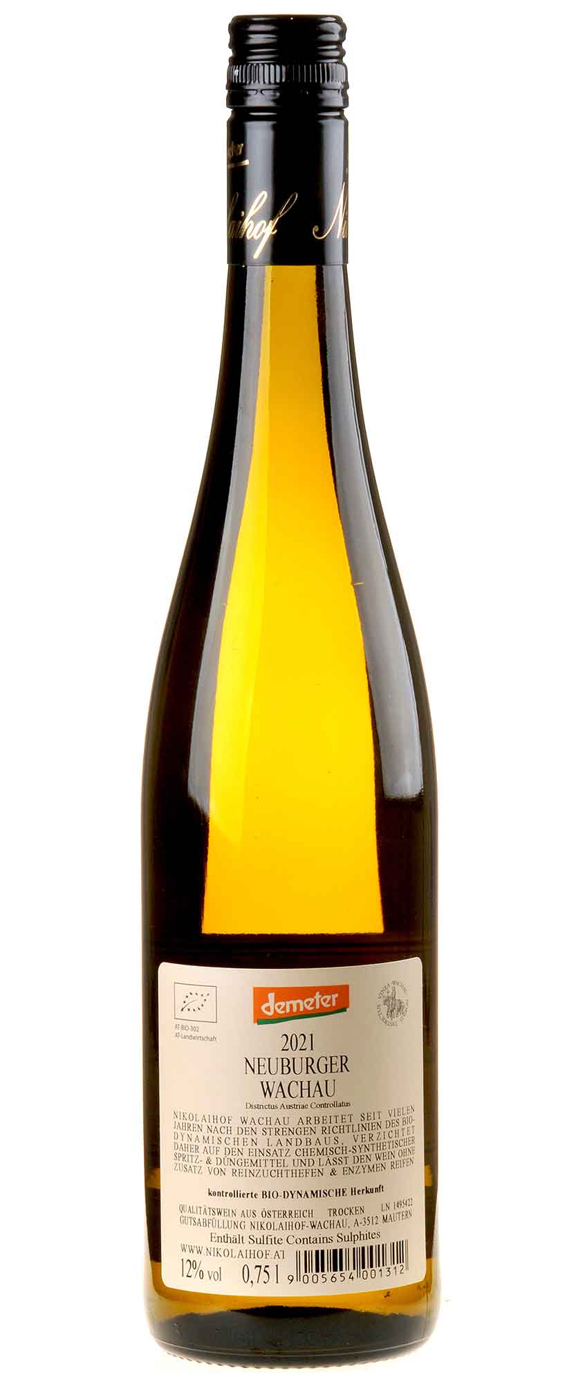 Nikolaihof Neuburger 2021 Rücketikett