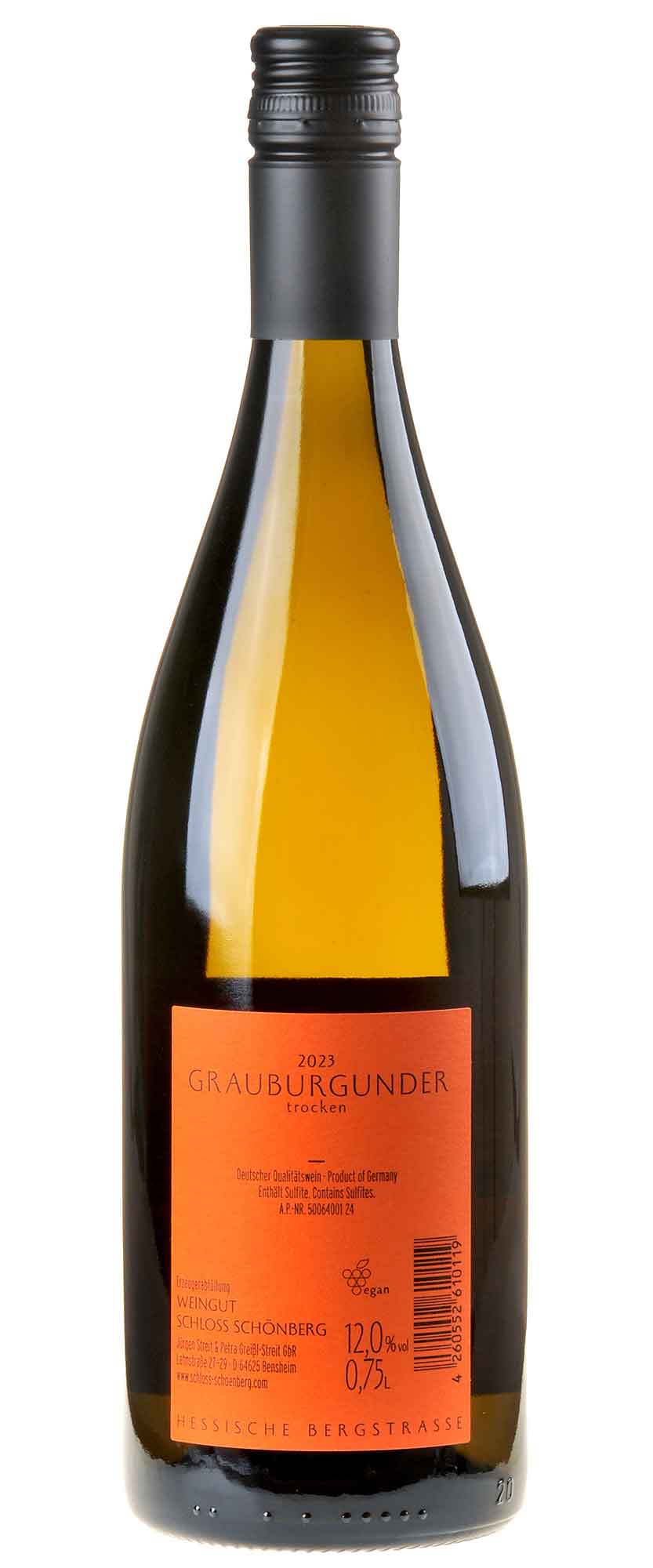 Weingut Schloss Schönberg Grauburgunder 2023 Rücketikett