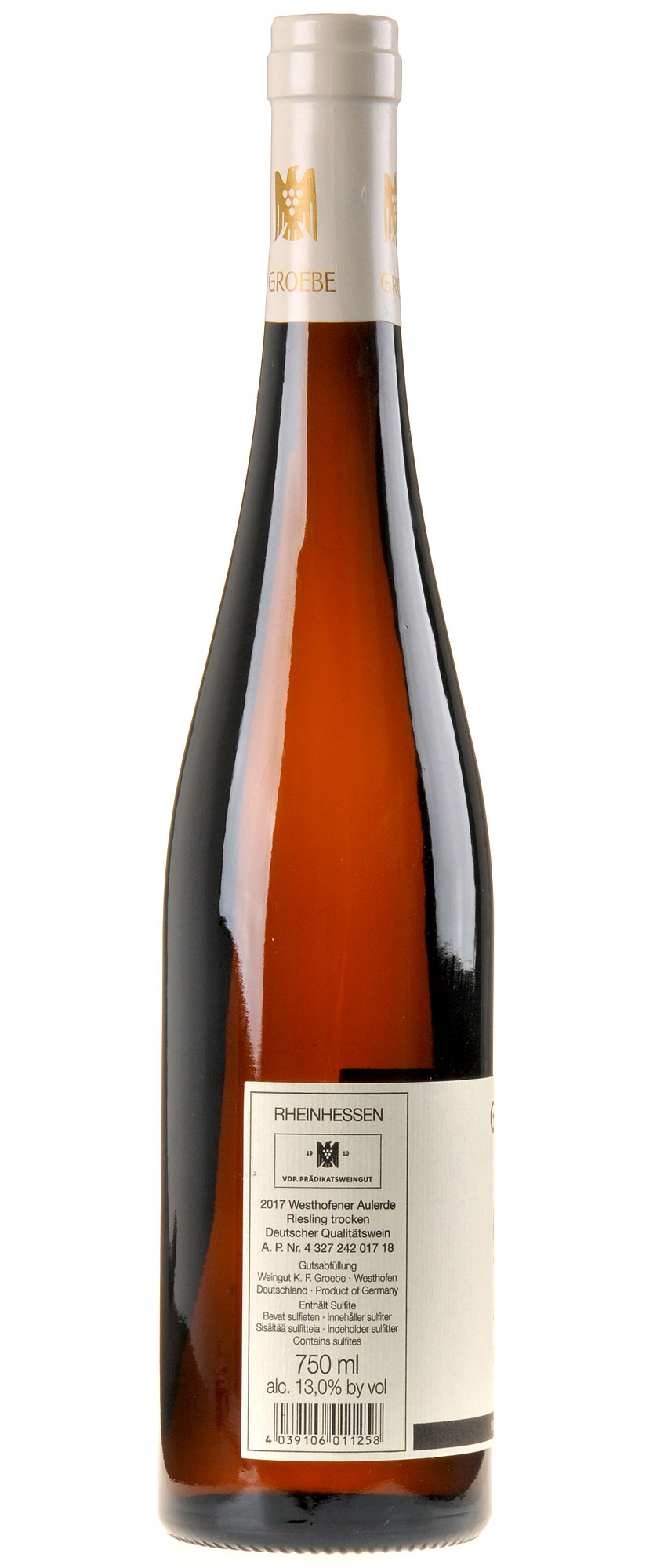 Groebe Riesling Aulerde GG 2015 Rücketikett