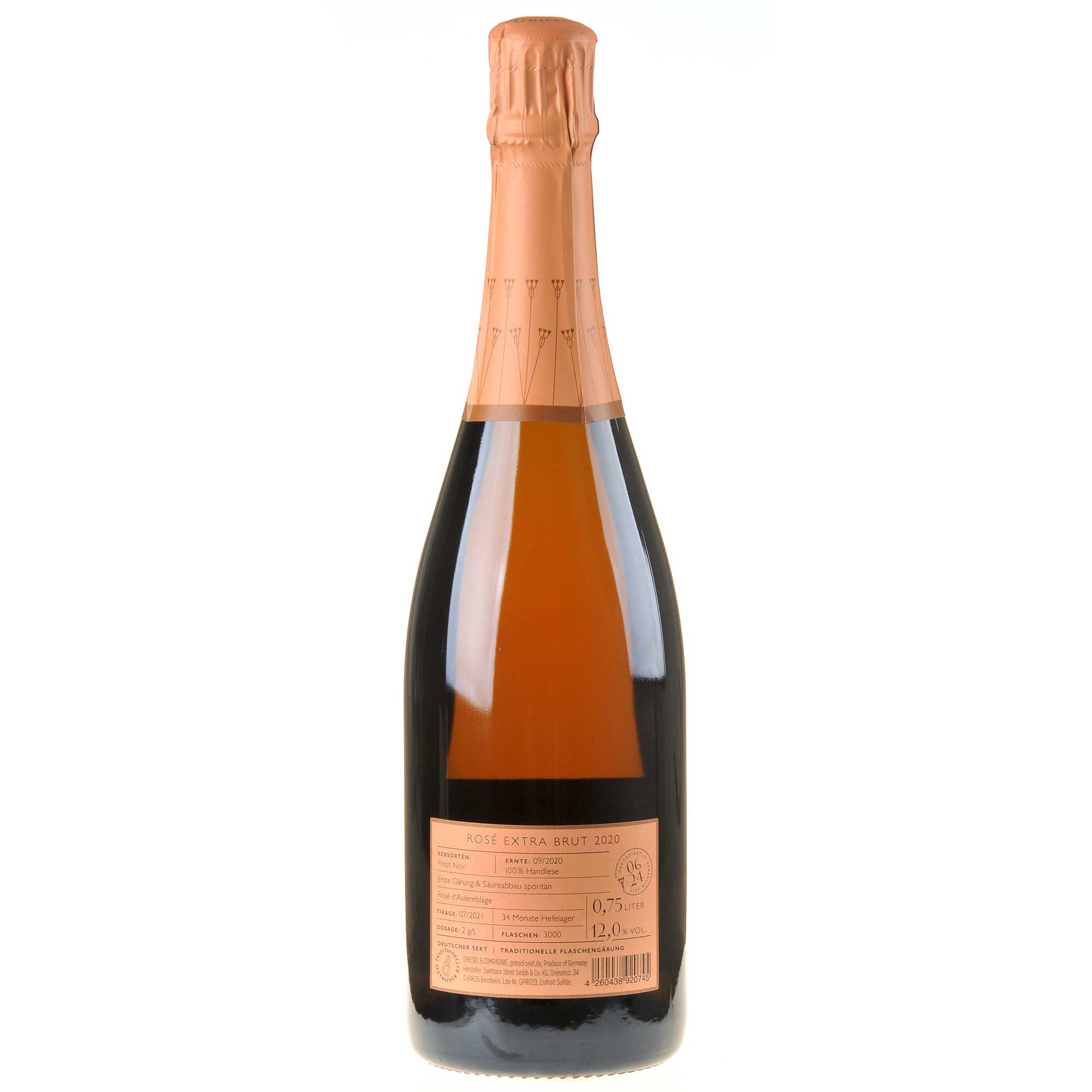 Griesel & Compagnie Rosé Extra Brut Prestige 2020 Rücketikett
