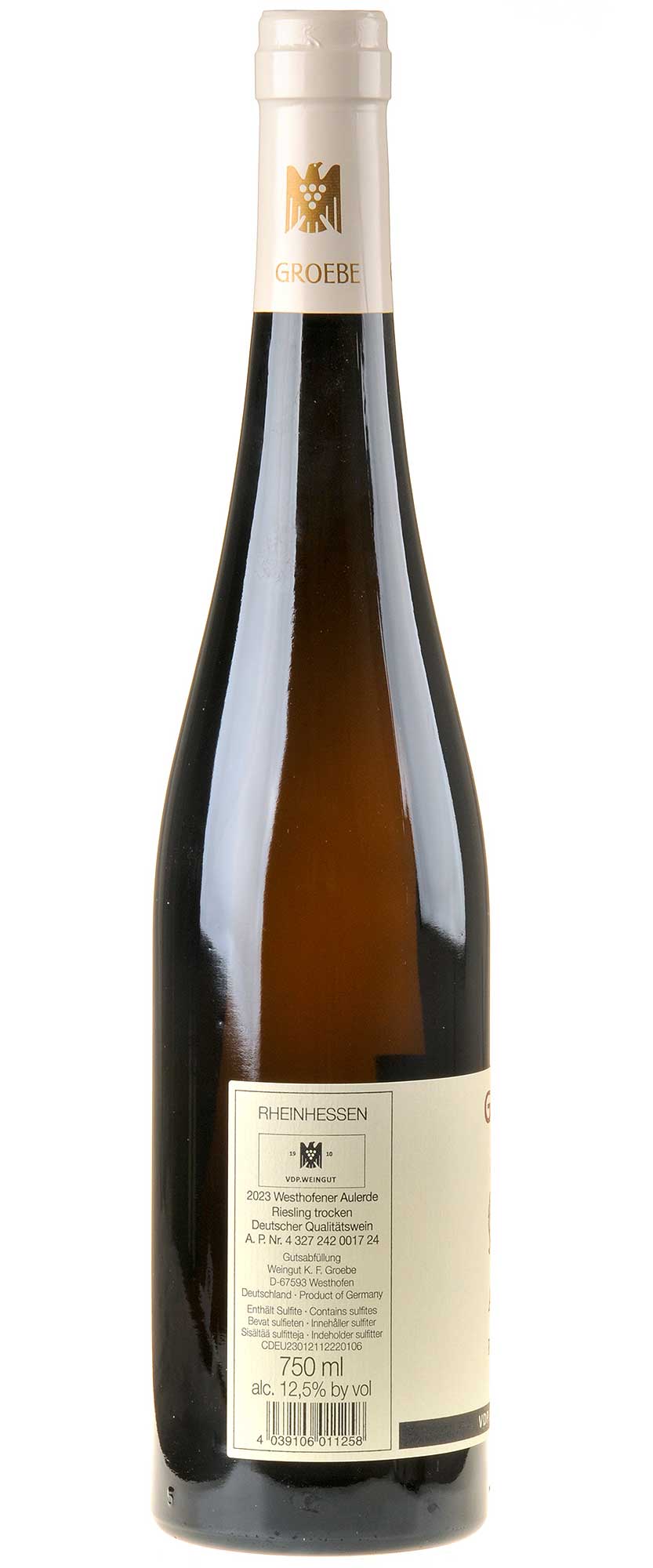 K.F. Groebe Riesling Aulerde Großes Gewächs 2023 Rücketikett