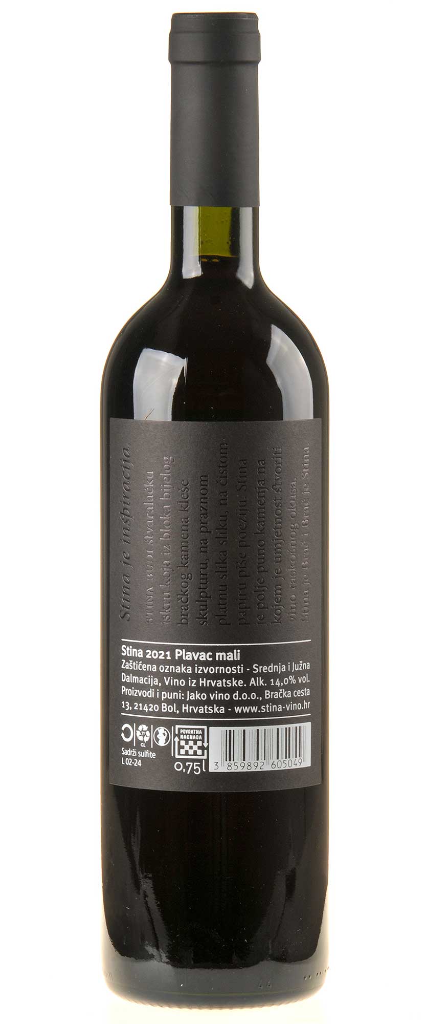 Stina Plavac Mali 2021 Rücketikett