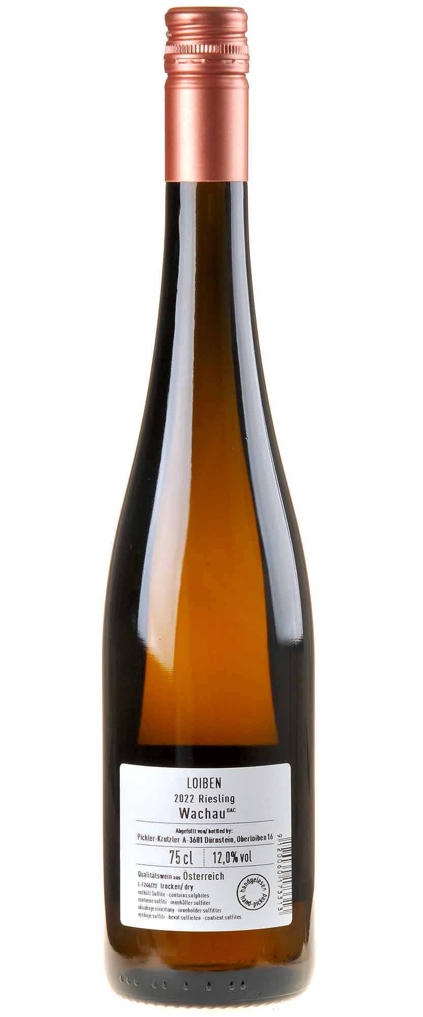 Weingut Pichler-Krutzler Riesling Loiben 2022 Rücketikett