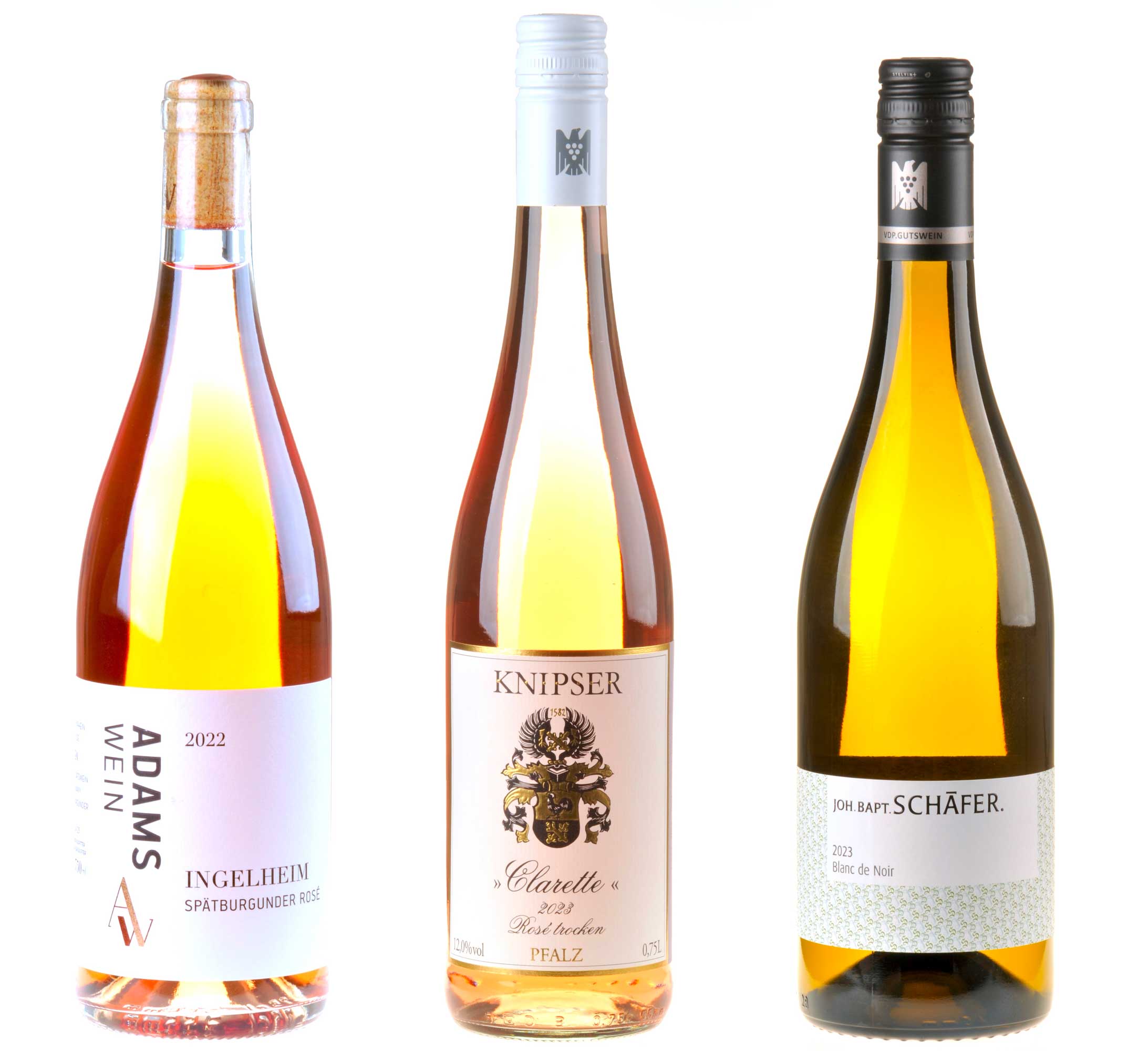 3er Weinpaket Drink Pink! zum vinocentral-Livestream: 3 Gläser Rosé