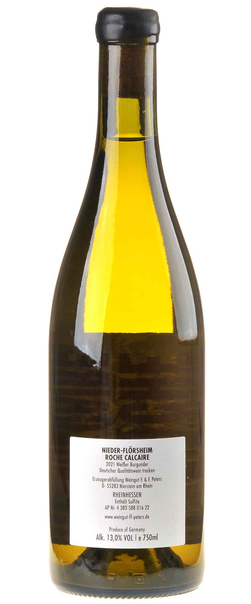 Felix Peters Weißer Burgunder Roche Calcaire 2021 Rücketikett