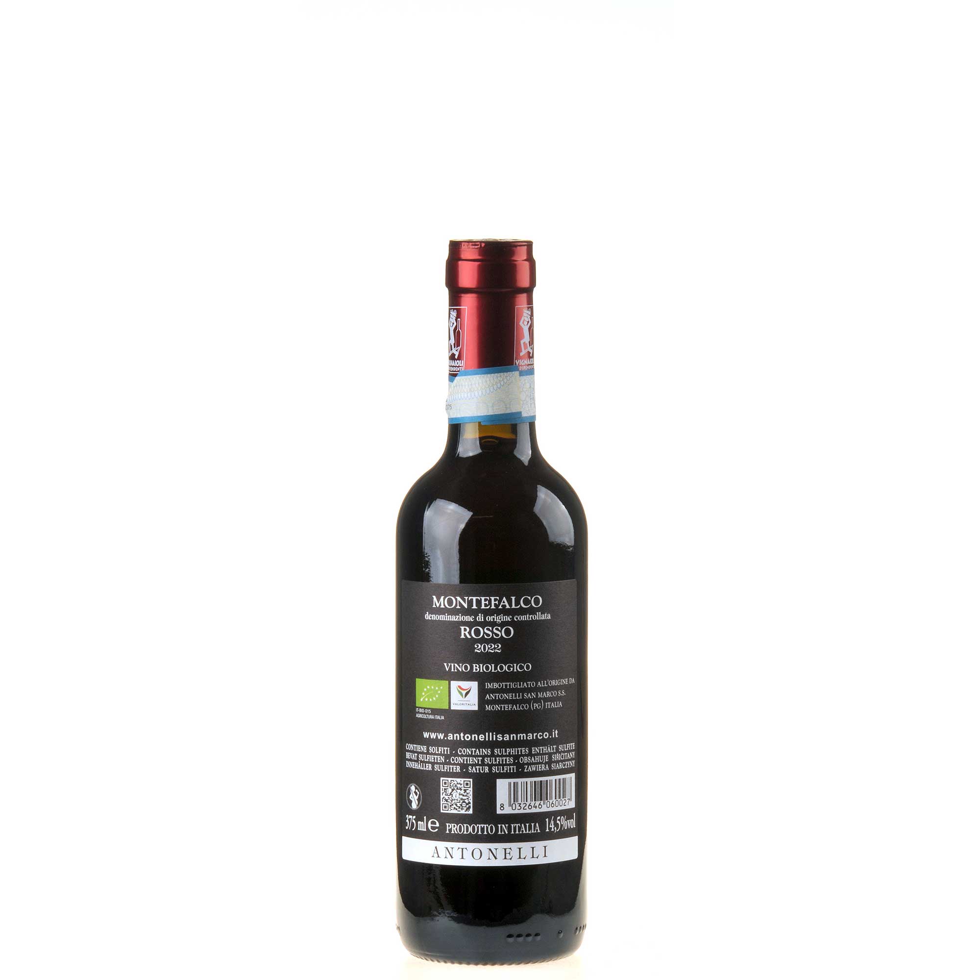 Antonelli Montefalco Rosso Bio 2022 0,375l Rücketikett