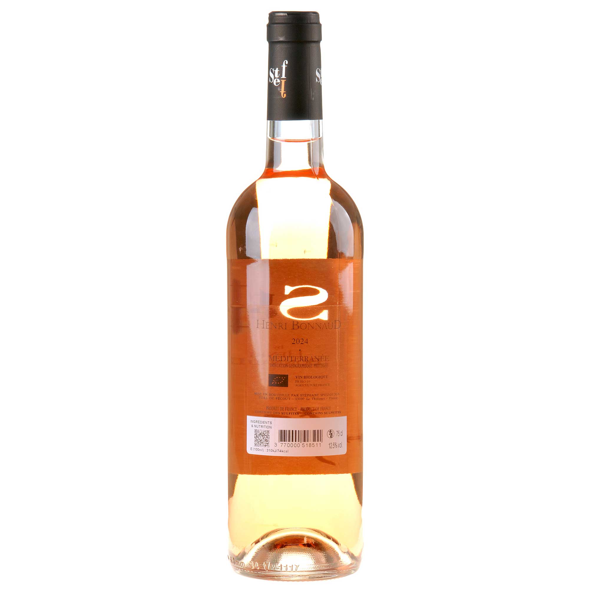 Château Henri Bonnaud Steff Rosé by Henri Bonnaud Bio 2024 Rücketikett