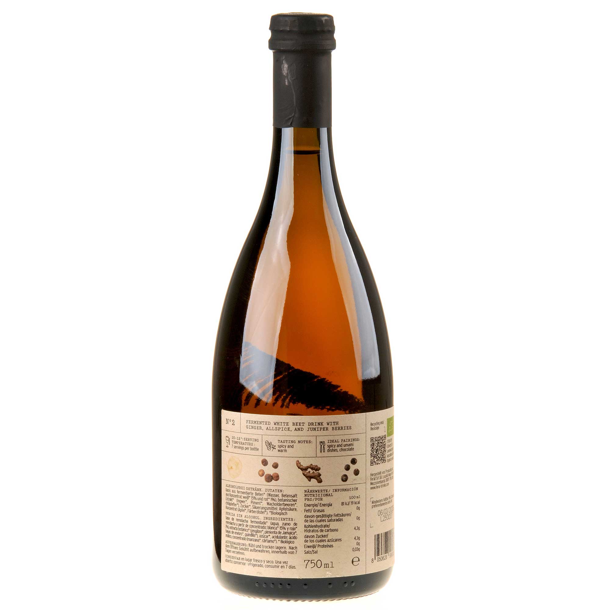Feral Drinks Feral Nr. 2 White: White Beet, Ginger, Allspice Seitenetikett