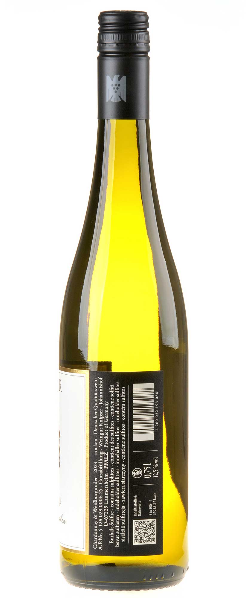 Weingut Knipser Chardonnay & Weißburgunder 2024 Rücketikett