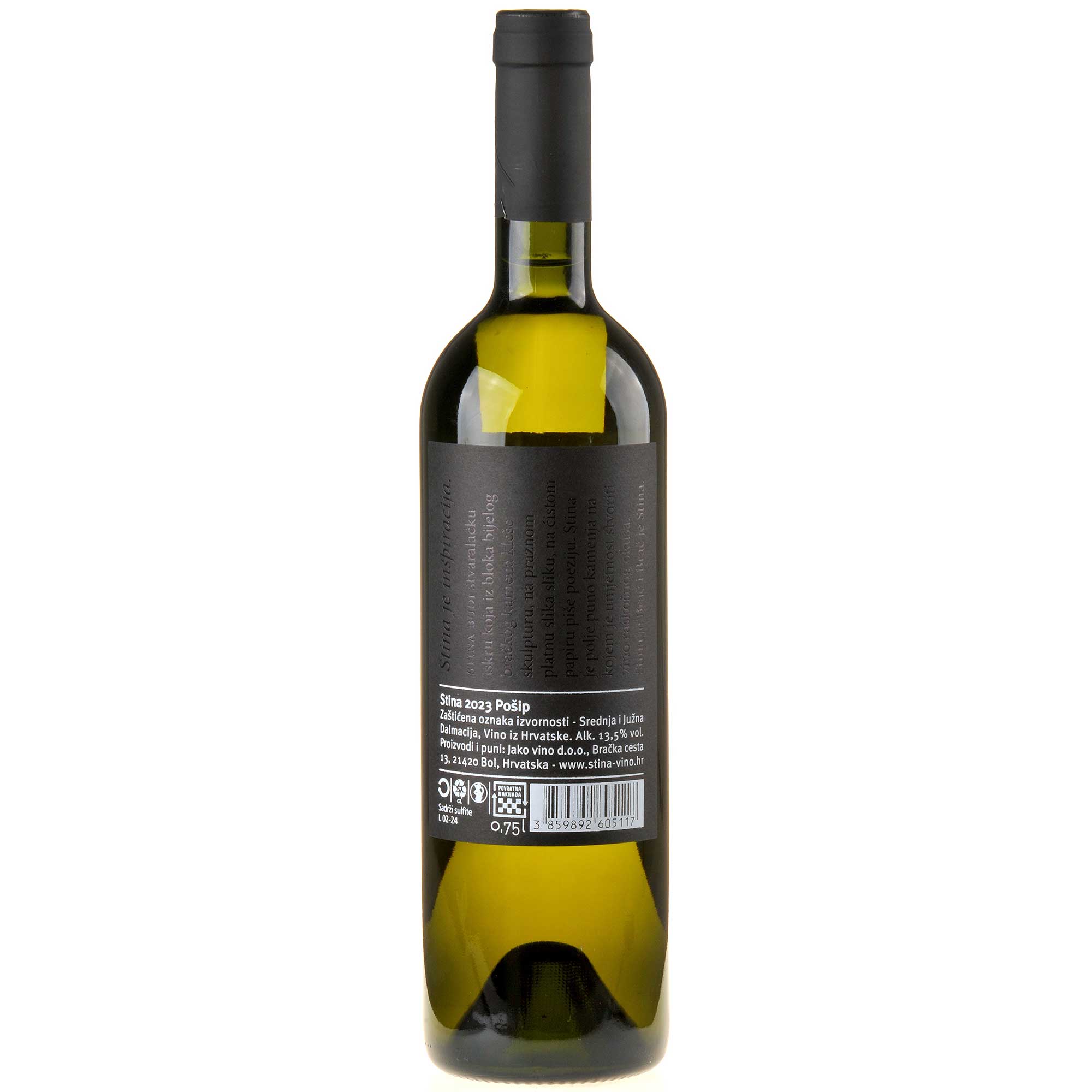 Stina Pošip 2023 Rücketikett