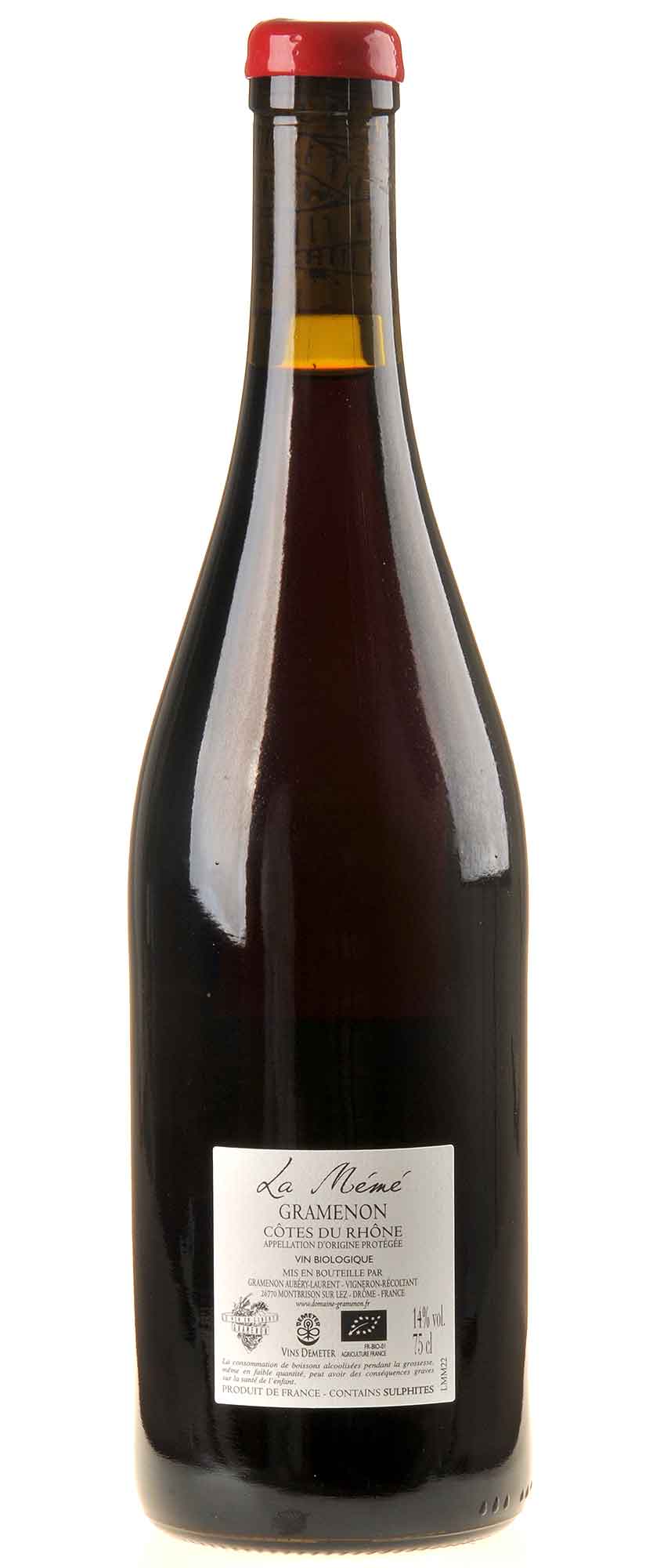 Domaine Gramenon La Mémé Côtes du Rhône Rouge Bio 2022 Rücketikett