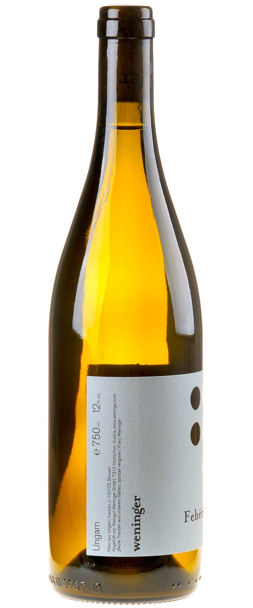 Weingut Weninger Fehérburgundi Bio 2021 Seitenetikett