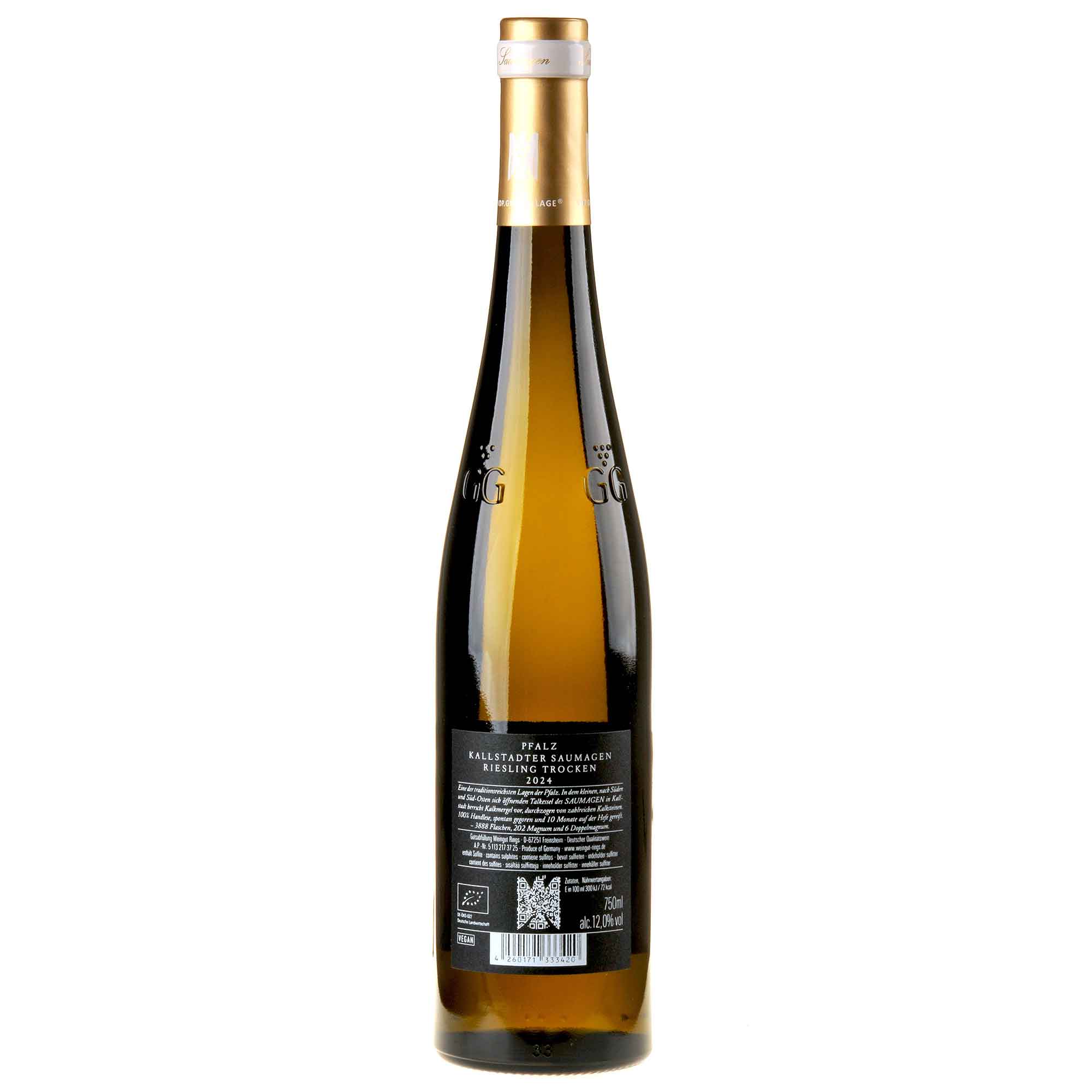 Weingut Rings Riesling Saumagen Großes Gewächs 2024 Rücketikett