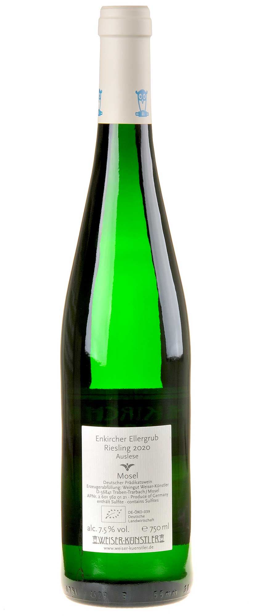 Weiser-Künstler Riesling Enkircher Ellergrub Auslese Bio 2020 Rücketikette
