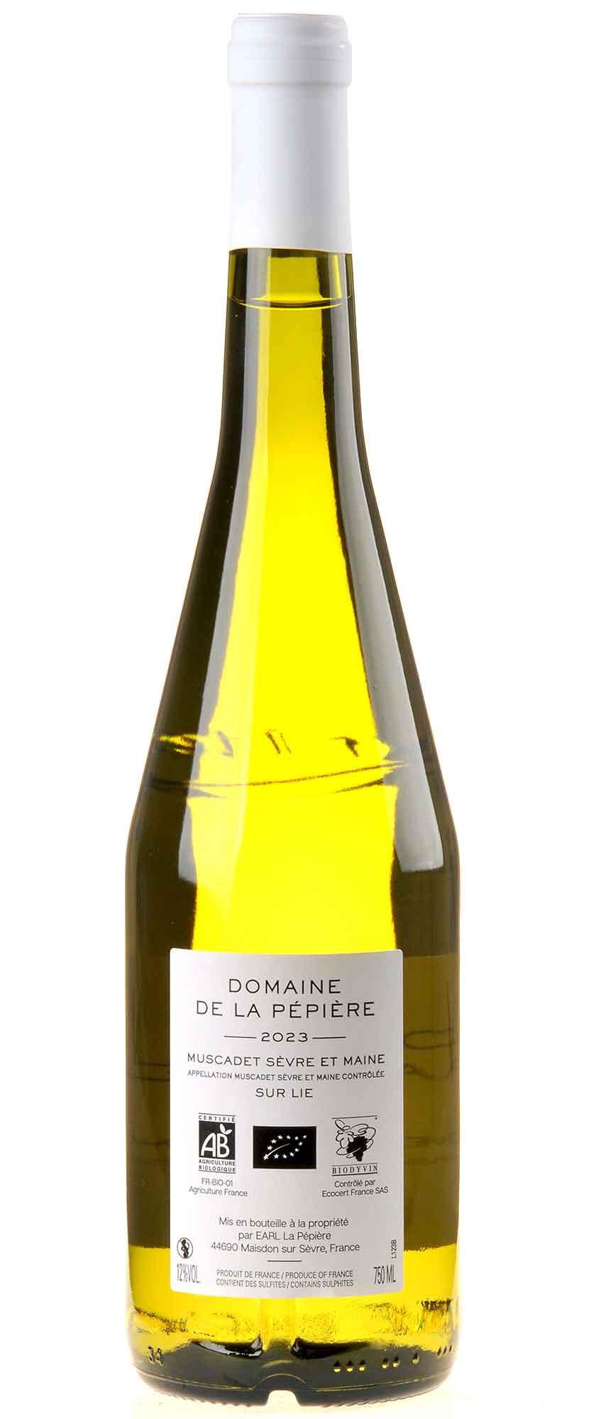 Domaine de la Pépière Muscadet Sèvre-et-Maine sur lie 2023 Rücketikett