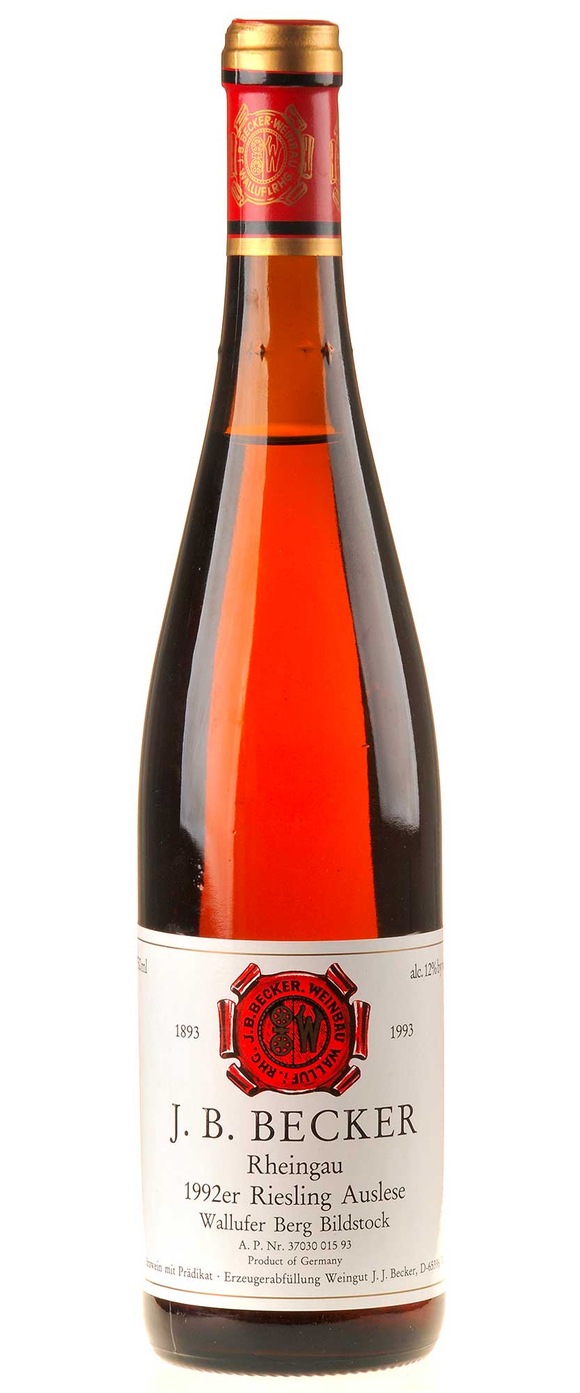 J.B.Becker Riesling Wallufer Berg Bildstock Auslese 1992