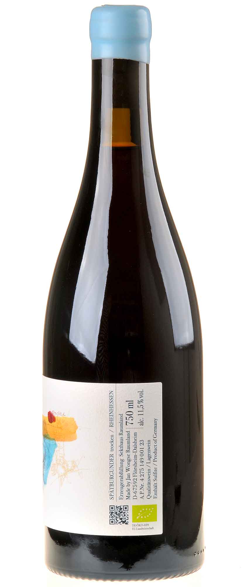 WongAmat Kollektion Spätburgunder Bürgel Bio 2021 Rücketikett