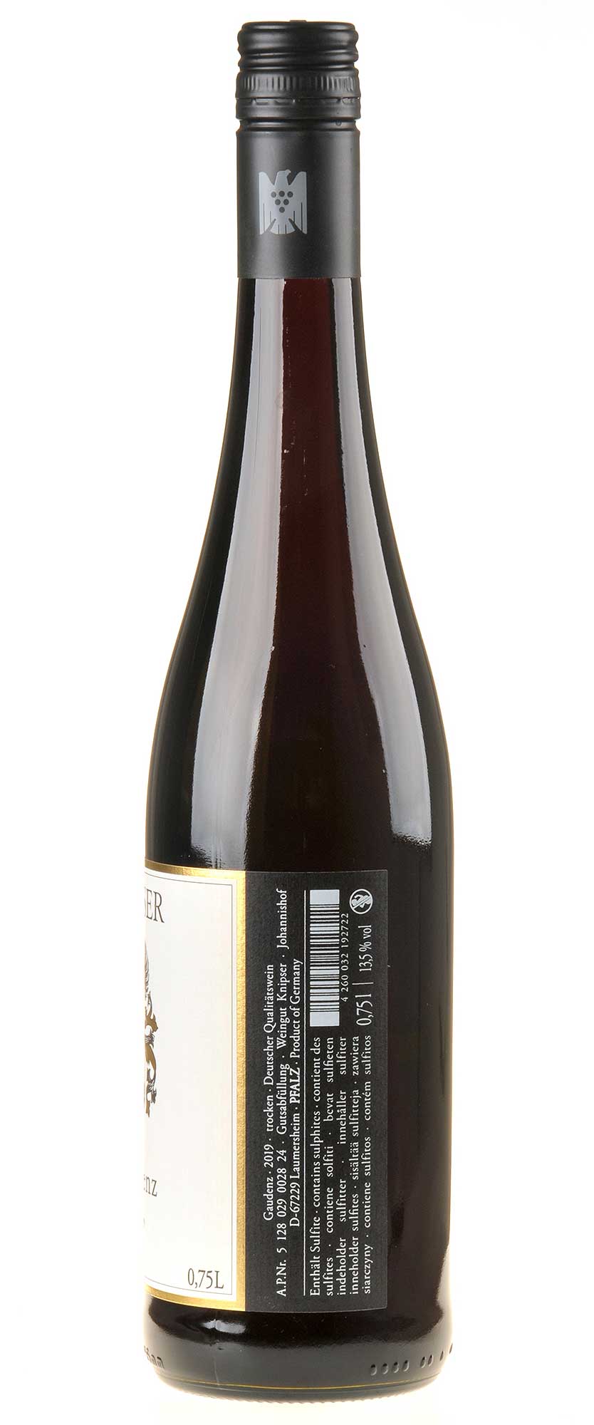 Weingut Knipser Gaudenz 2019 Rücketikett