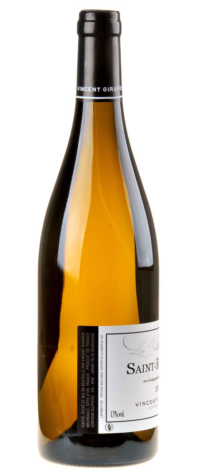 Vincent Girardin Staint-Romain Vieilles Vignes 2020 Rücketikett