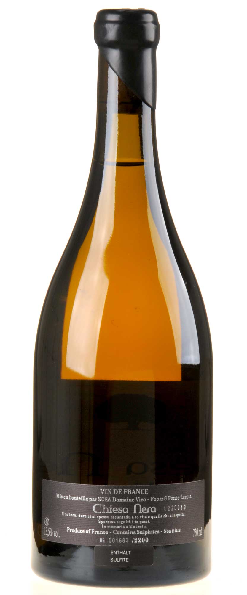 Clos Venturi Chiesa Nera Blanc 2016 Rücketikette