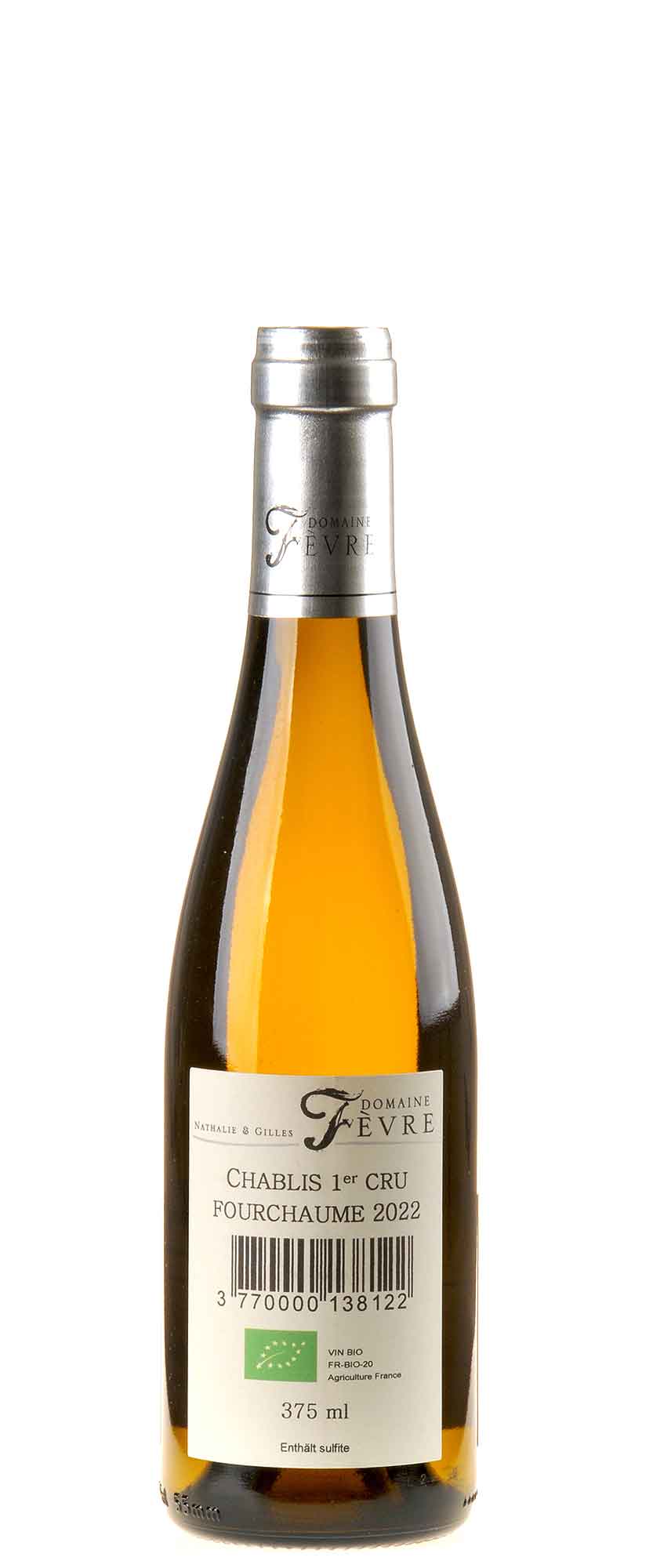 Domaine Nathalie et Gilles Fèvre Chablis 1er Cru Fourchaume 2022 0,375l Rücketikett