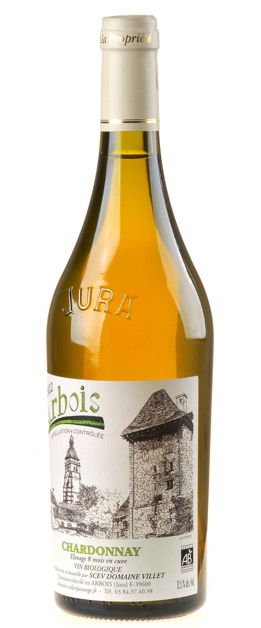 Domaine Villet Chardonnay Ouillé Bio 2022 Rücketikett