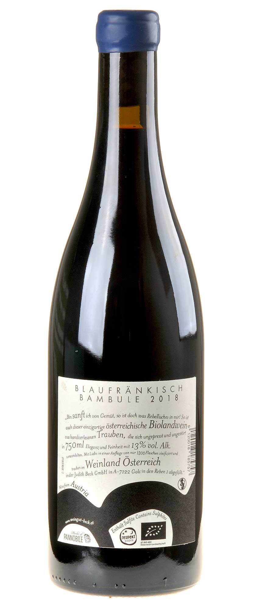 Judith Beck Blaufränkisch Bambule Bio 2018 Rücketkette