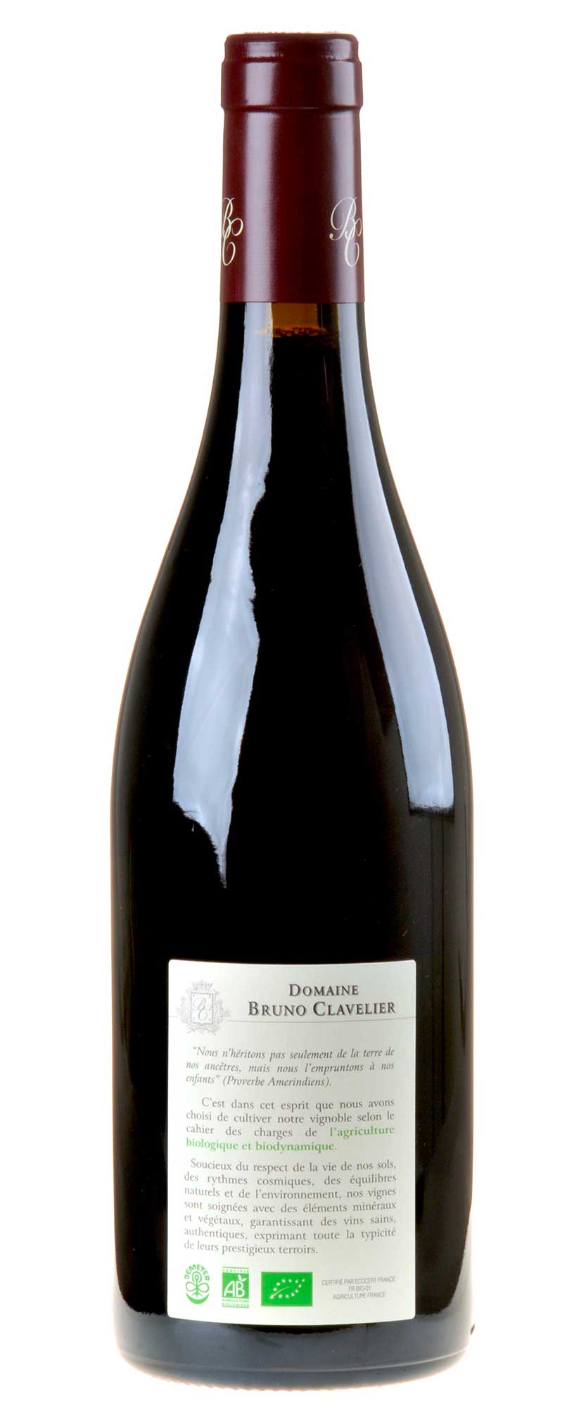 Bruno Clavelier Vosne Romanée 1er Cru Les Beaux Monts Bio 2020 Rücketikett