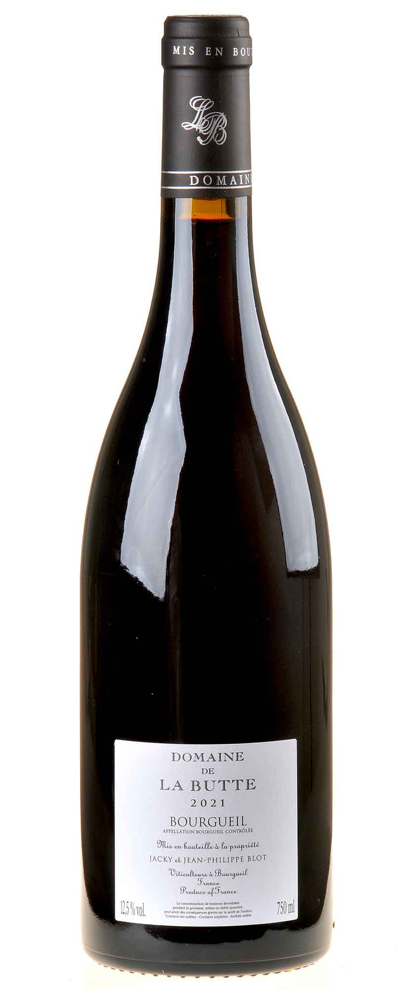 Domaine de la Butte Les Côteaux du Levant Bourgueil 2021 Rücketikett