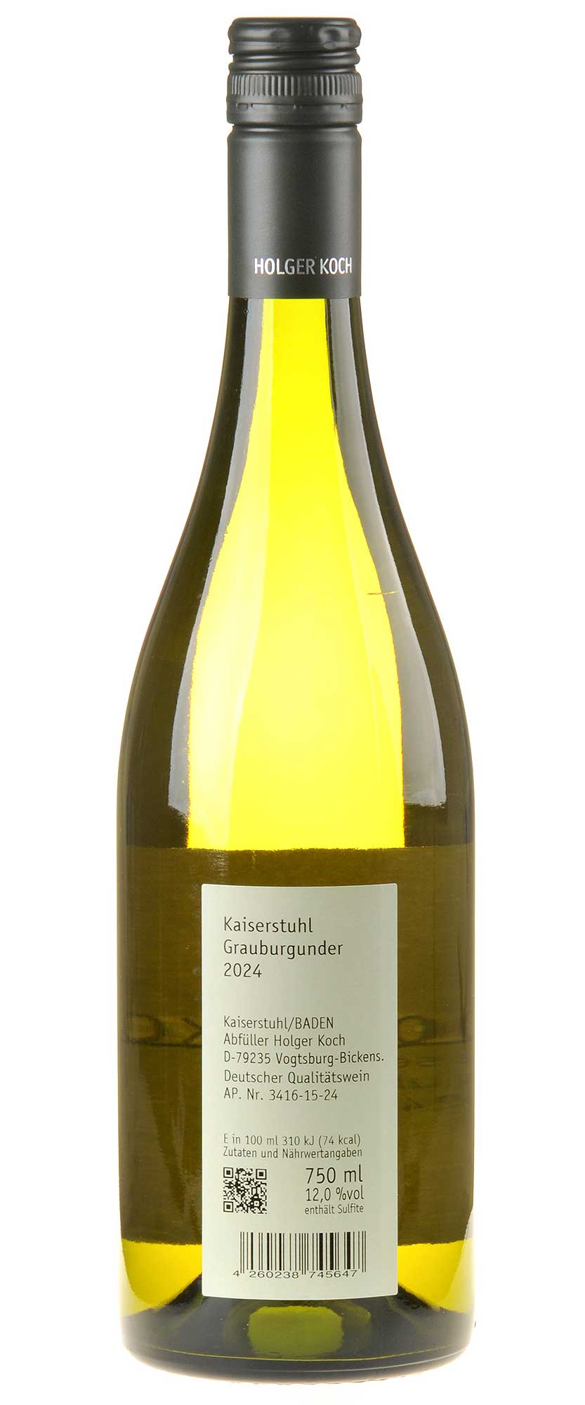 Holger Koch Grauburgunder Kaiserstuhl 2024 Rücketikett